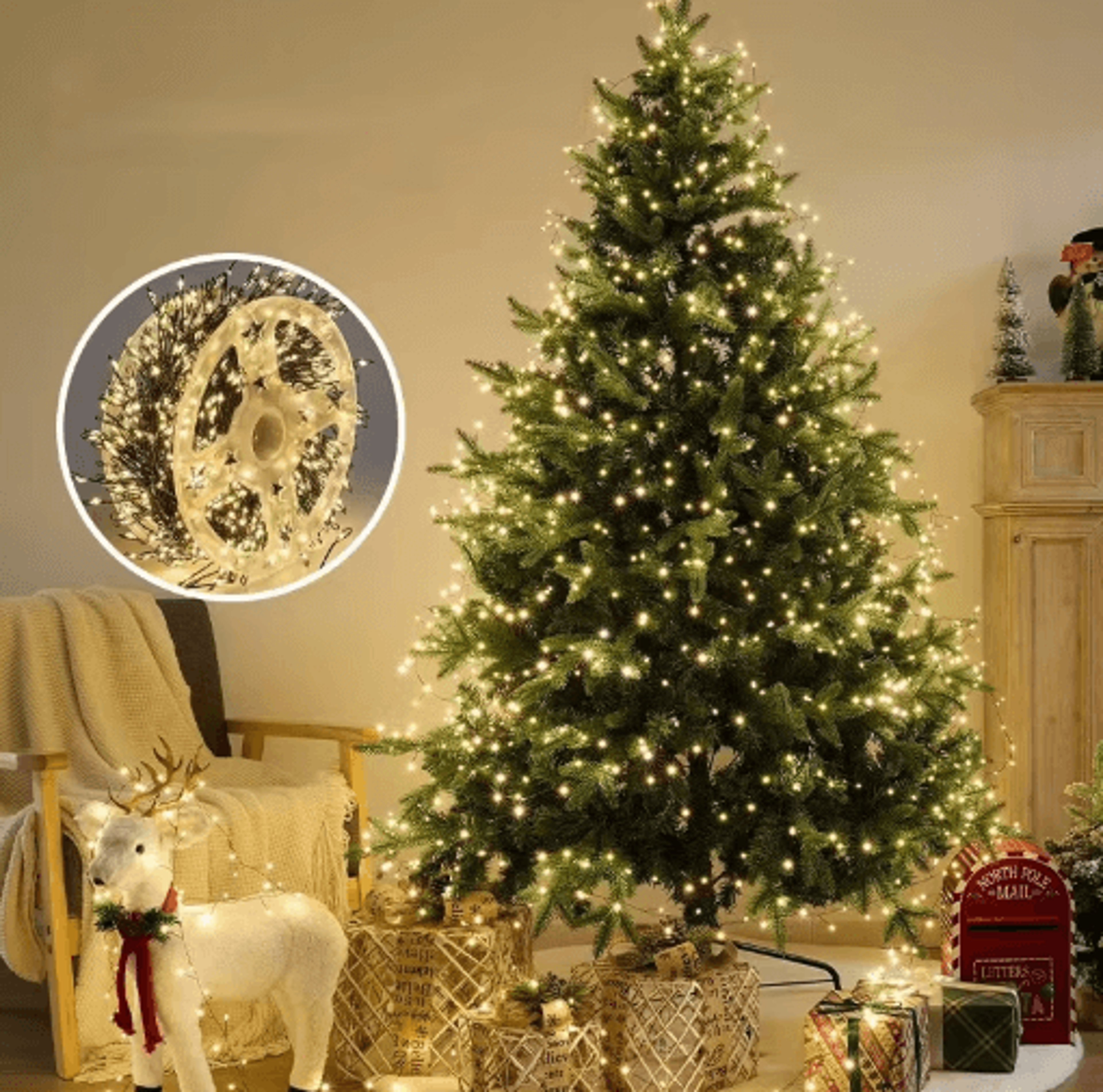 outdoor remote control copper wire string lights starry sky decorative led lights
