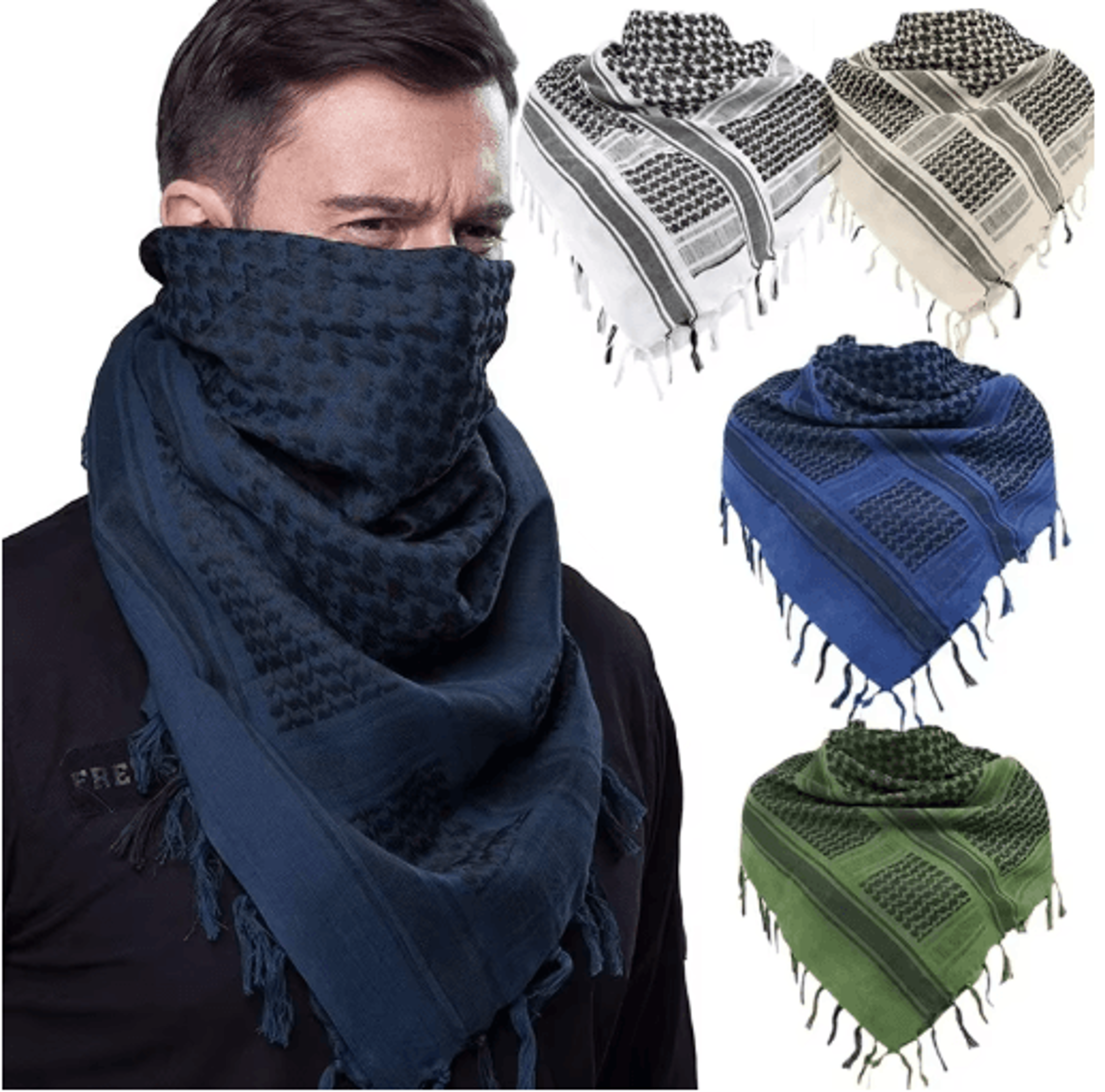 tactical shemagh desert scarf 43x43 keffiyeh head & neck wrap
