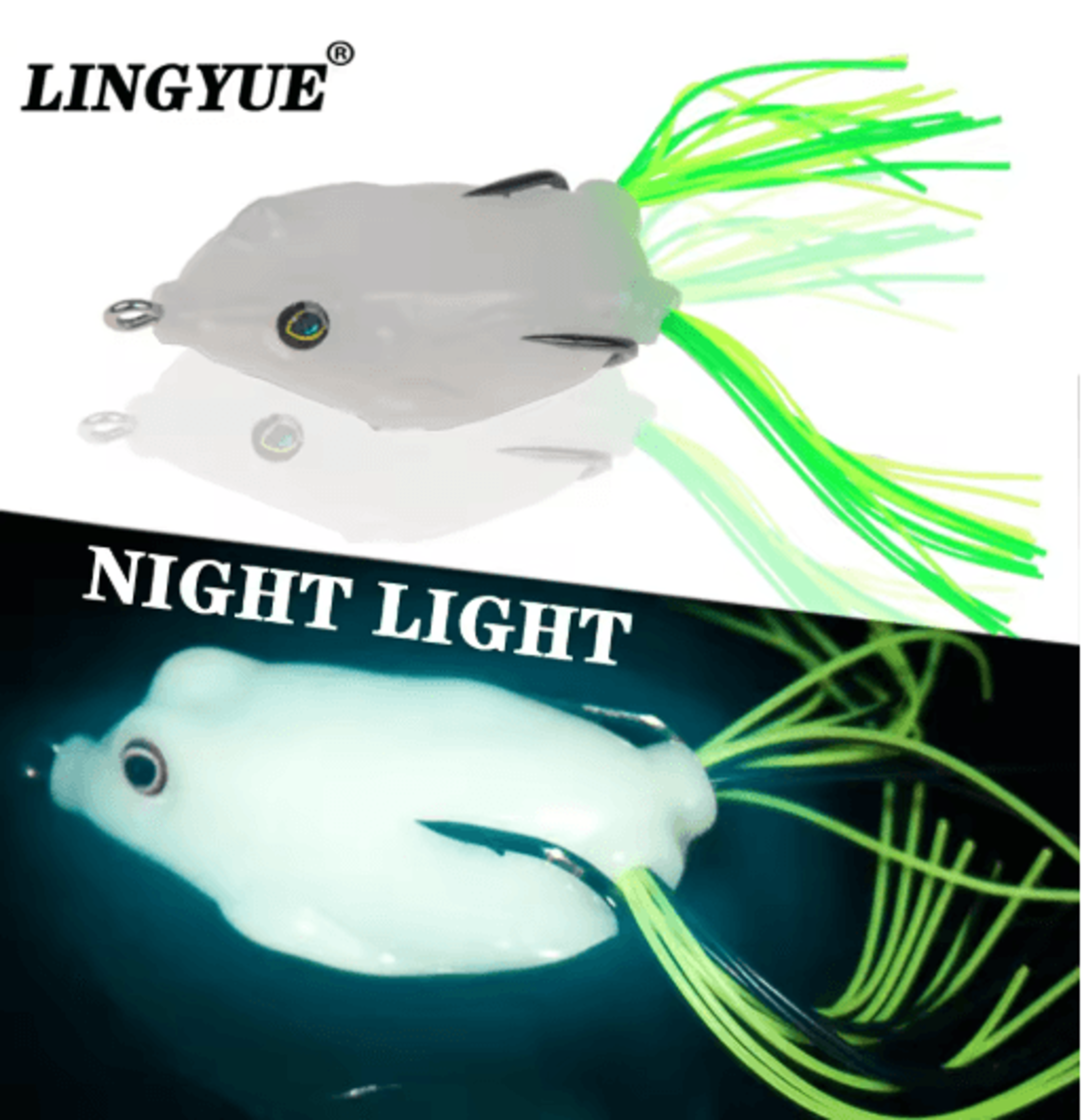 glow soft frog fishing lure 5.5cm topwater frog bait with treble hooks