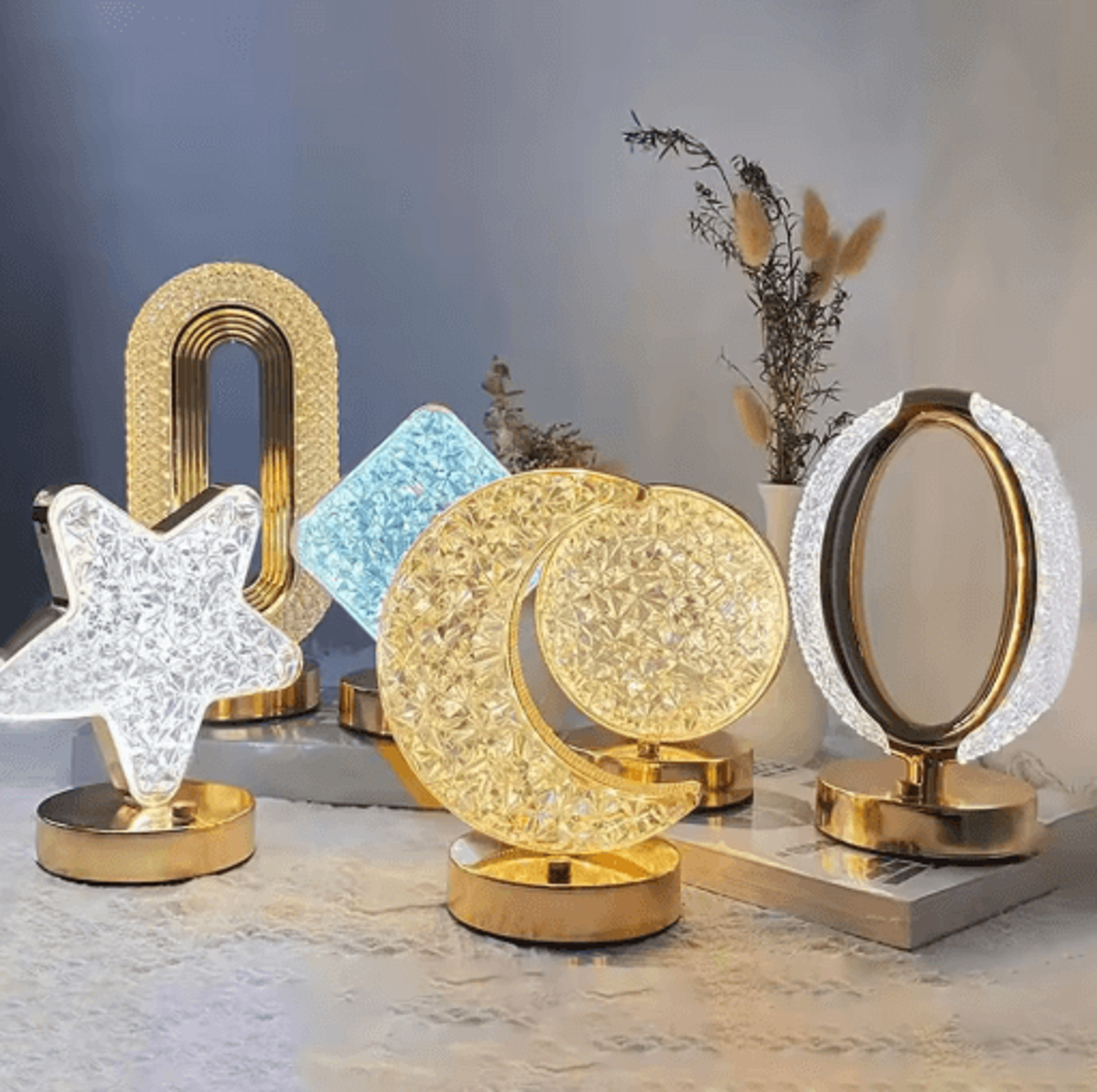3d crystal touch led night light usb rechargeable color changing kids lamp