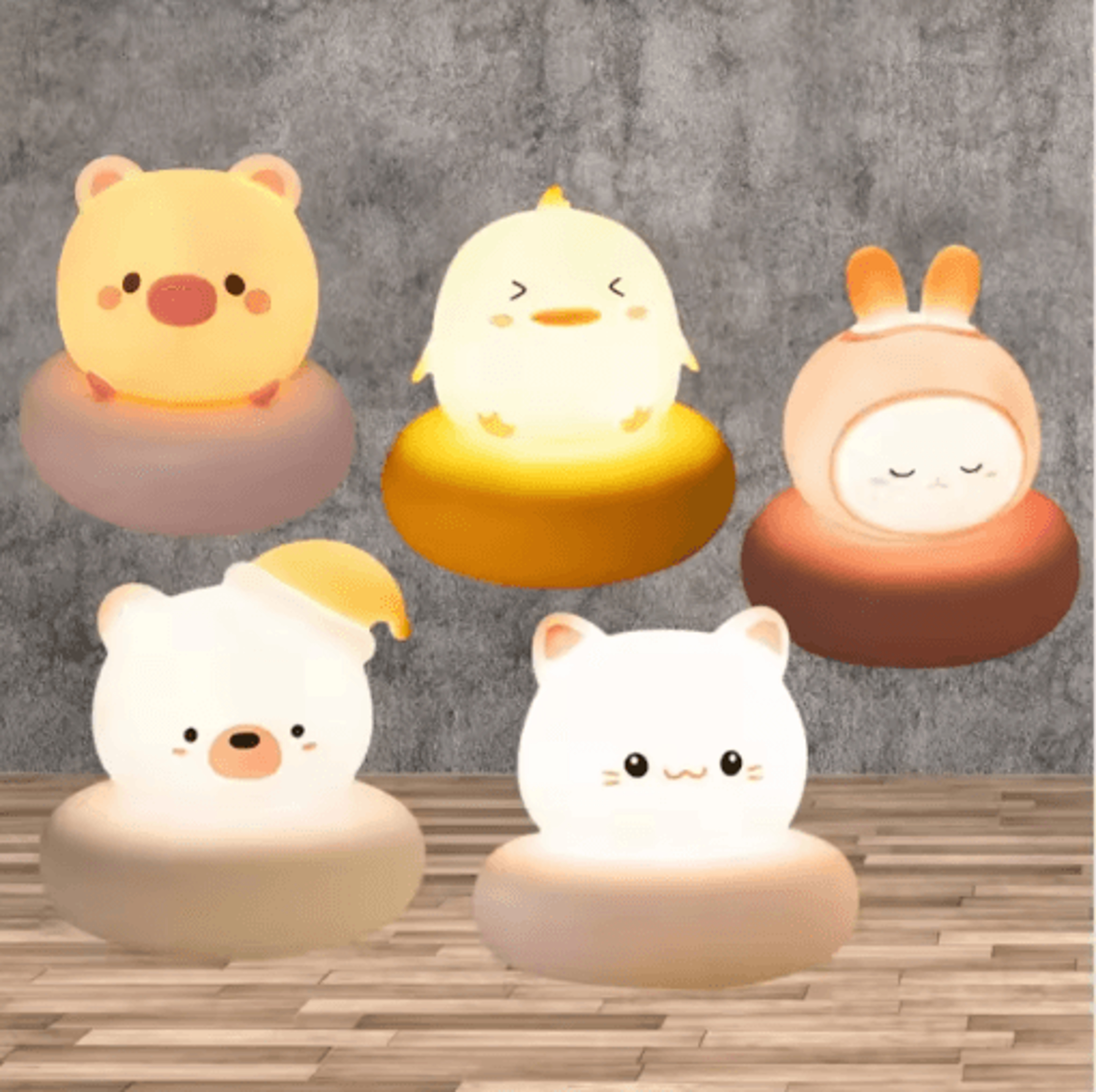 cute animal touch night light 3 level dimmable kids nursery lamp