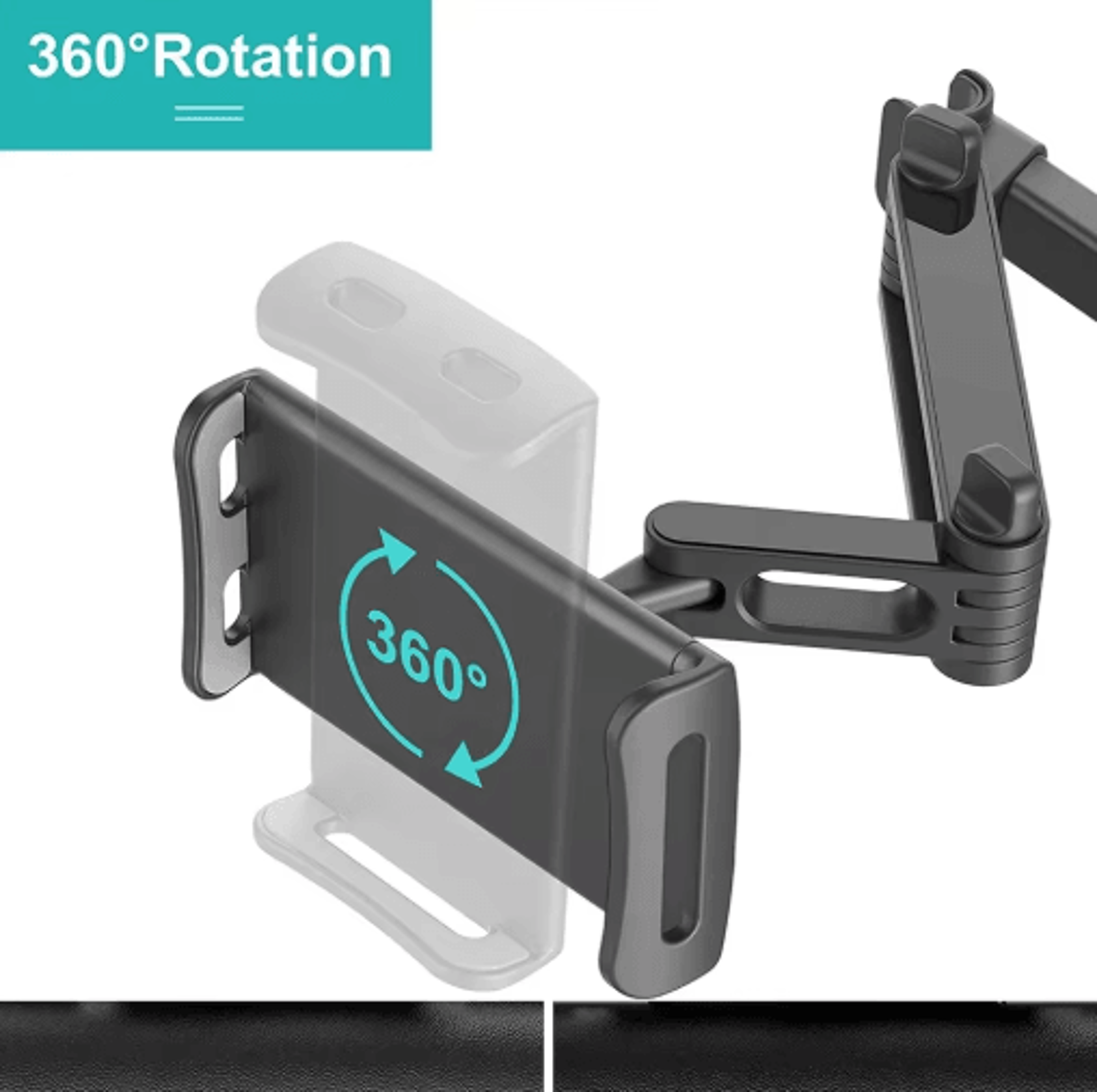 driveview telescopic car headrest tablet holder – adjustable rear seat mount for phones & tablets (4–11 inch)