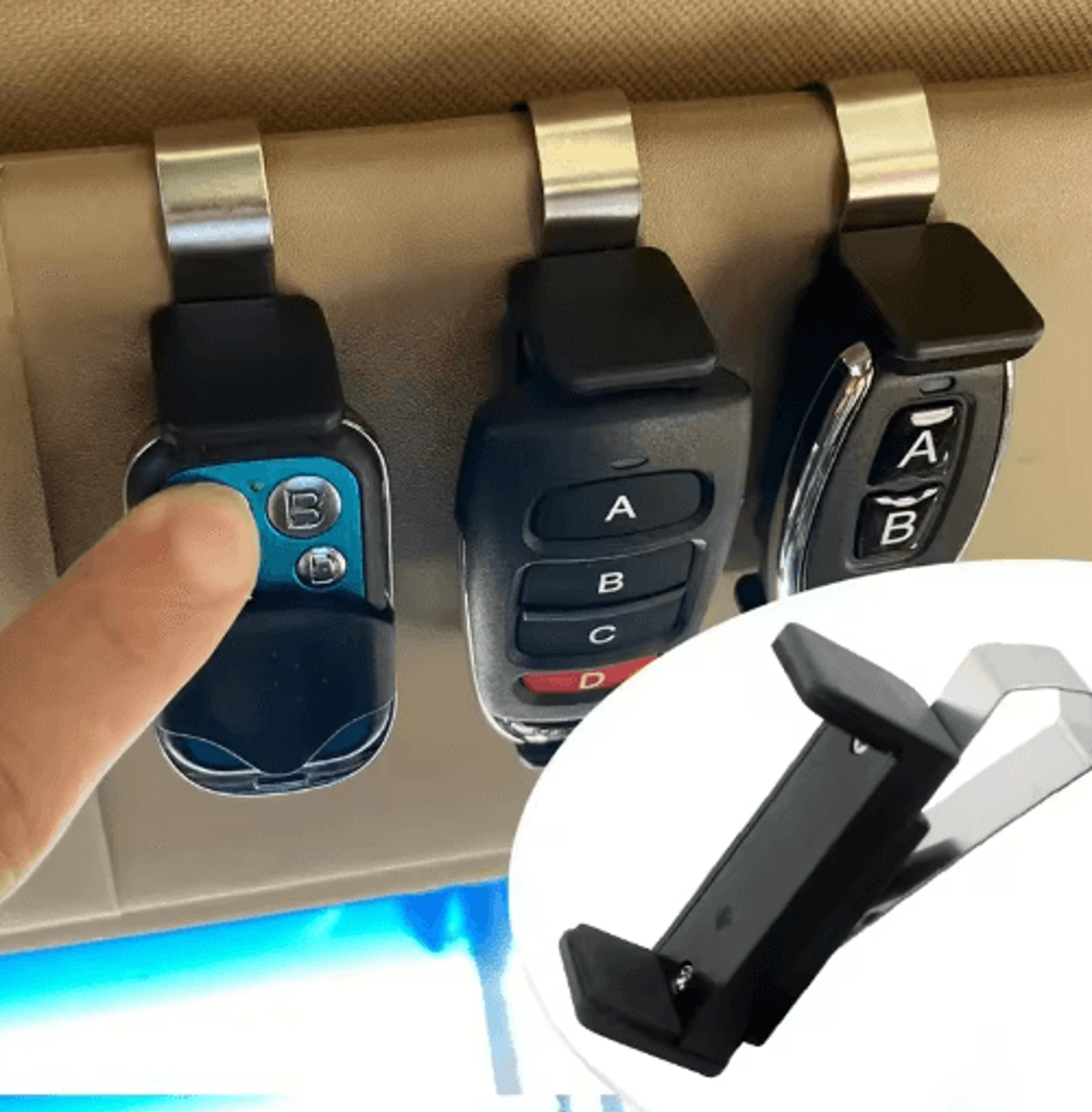 cliphold car sun visor remote holder – universal garage door opener clip (47–68mm)
