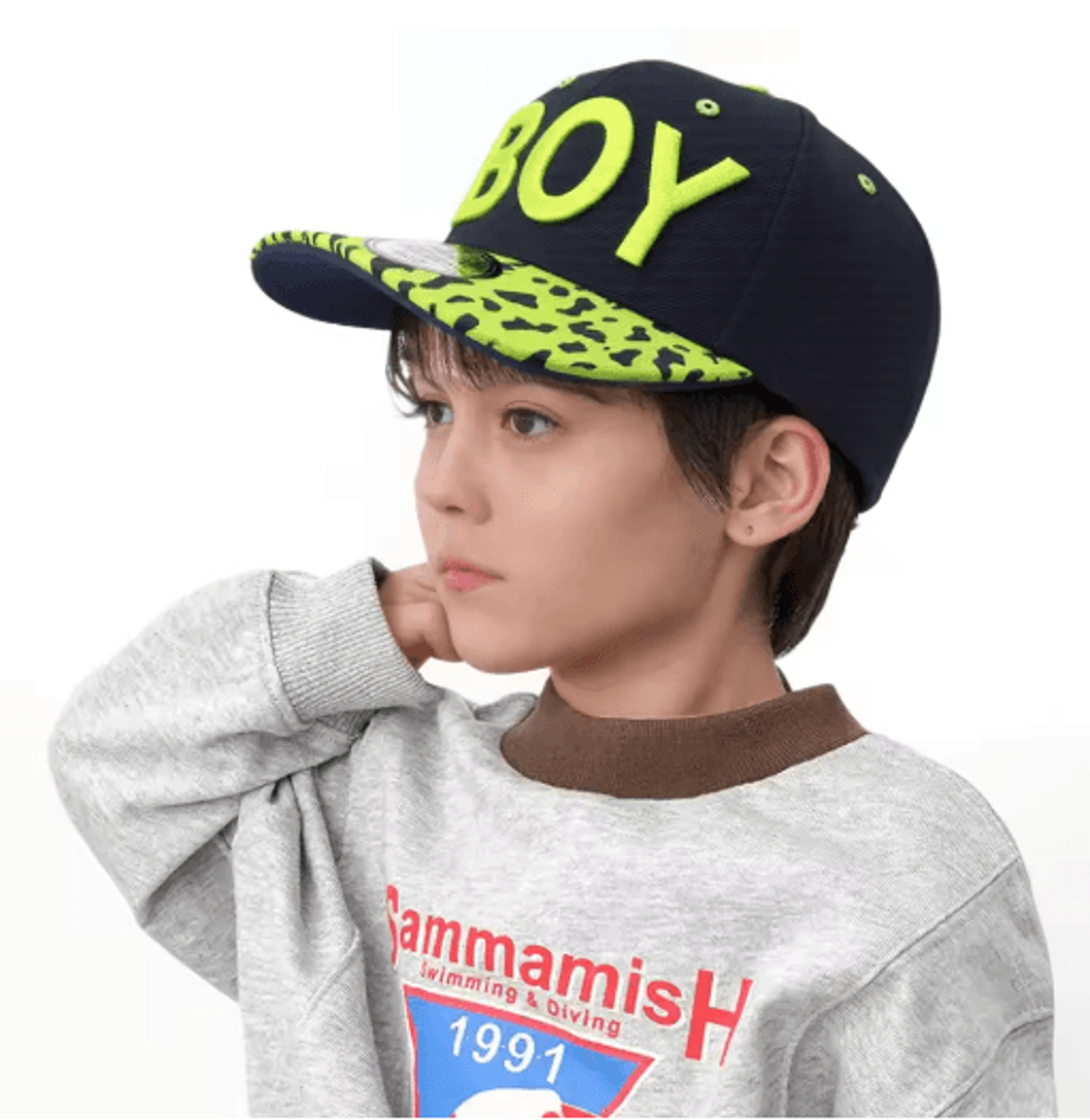 kids letter embroidery baseball cap adjustable summer snapback hat
