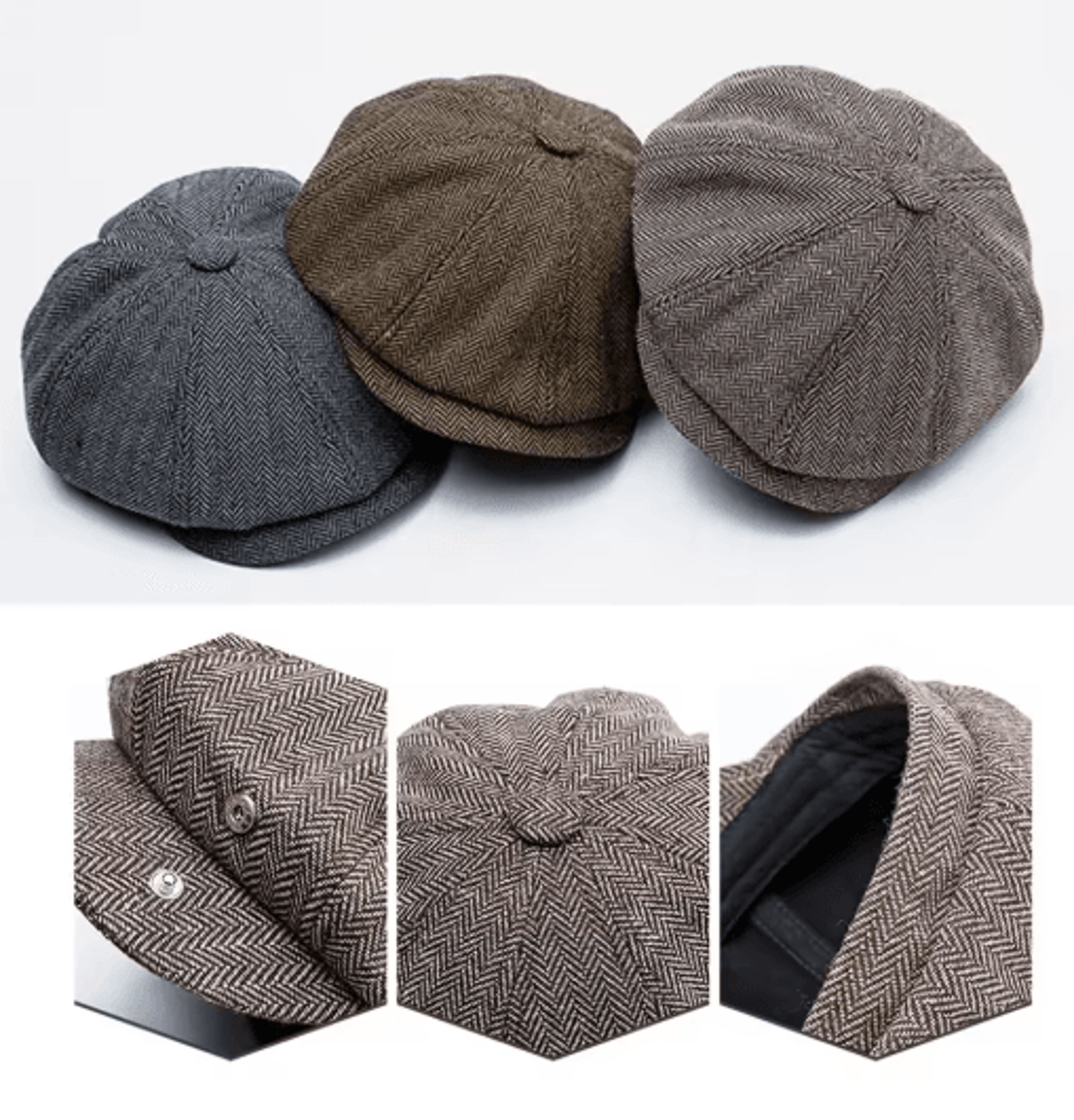 vintage newsboy cap classic wool octagonal retro british flat hat