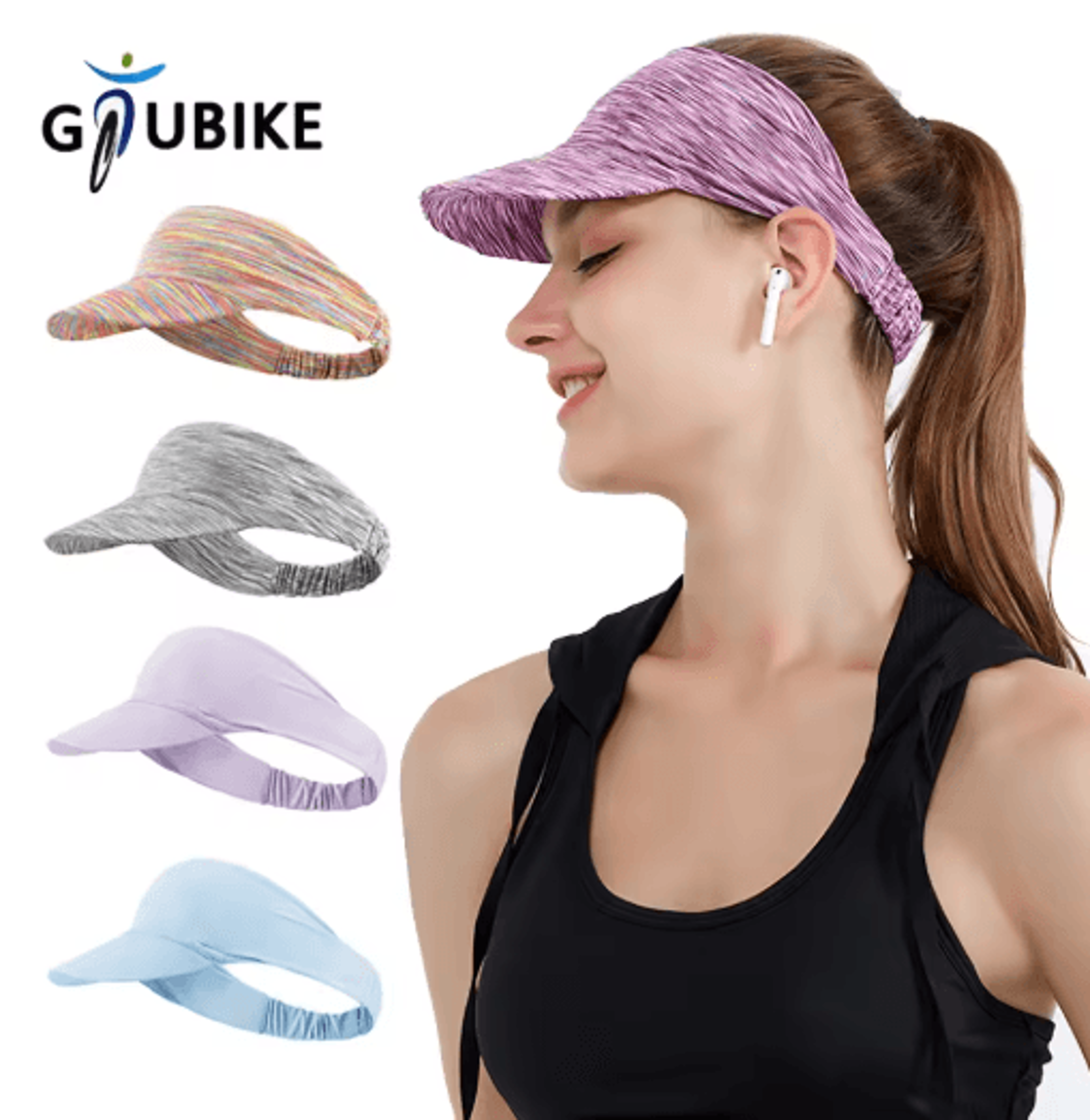 gtubike breathable sports headband cap lightweight running & cycling sun visor