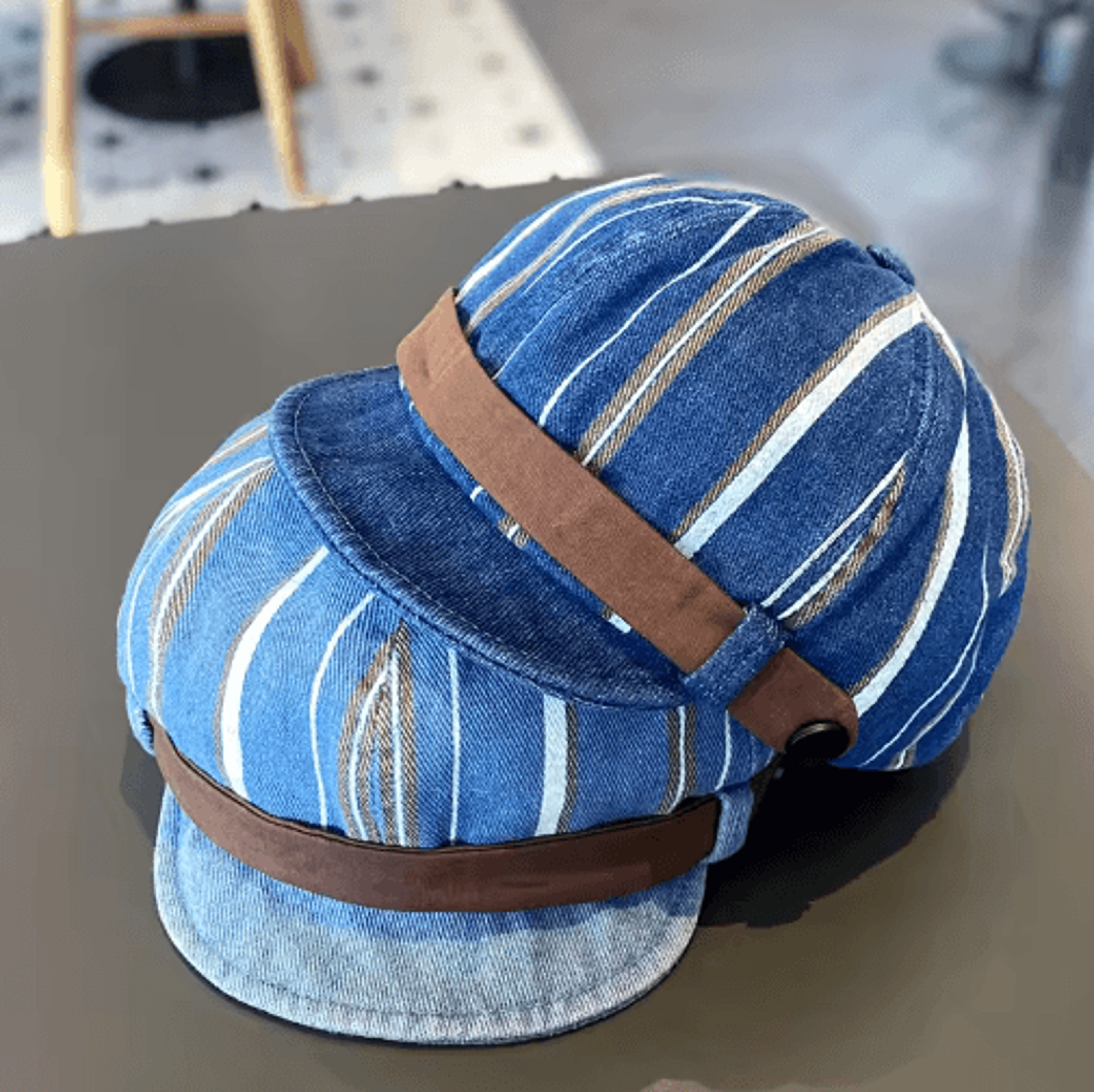 classic cotton denim baby beret hat – adjustable infant beret cap for toddlers
