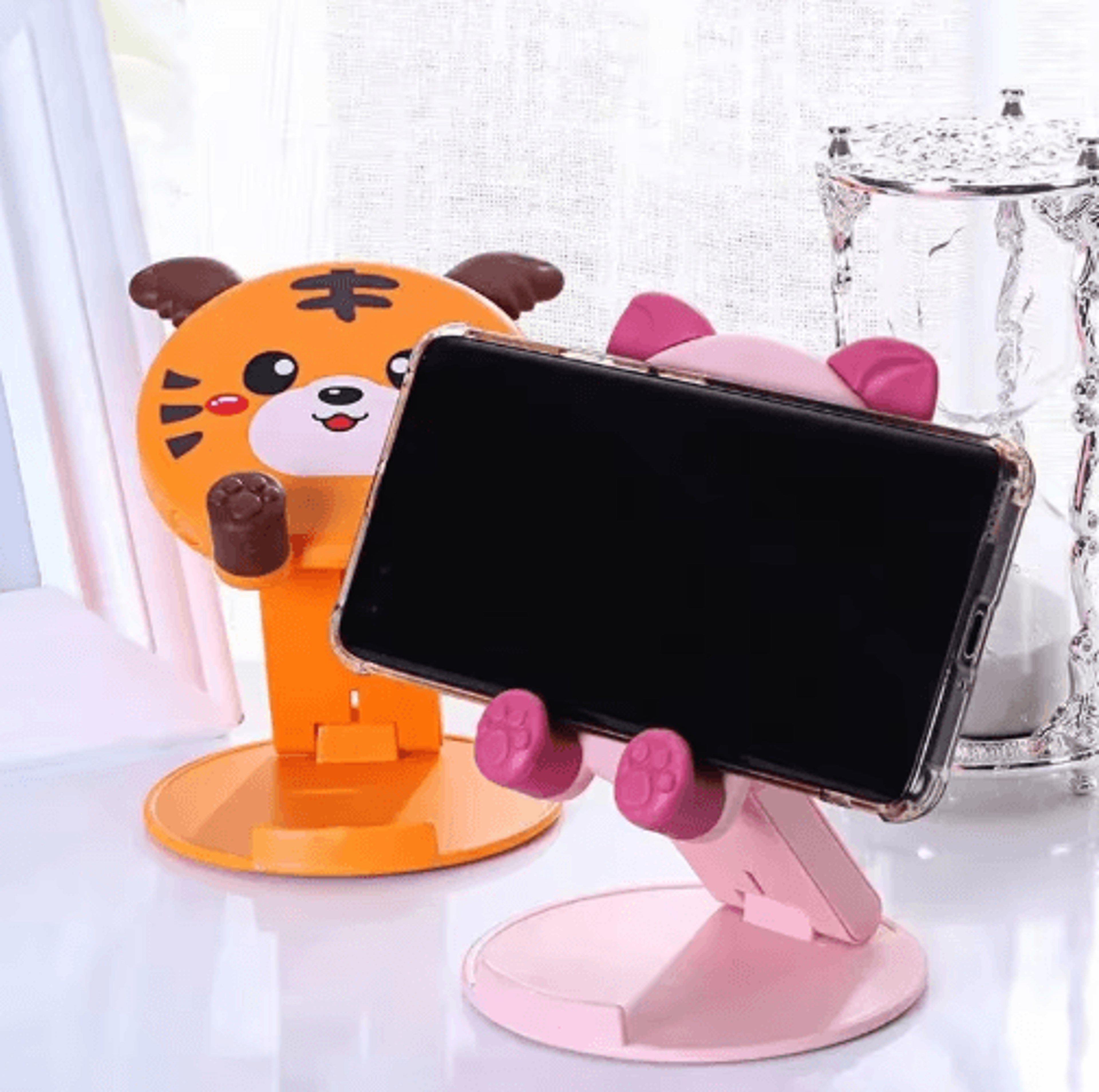 cute resin animal phone holder stand – decorative desk stand for phone & tablet