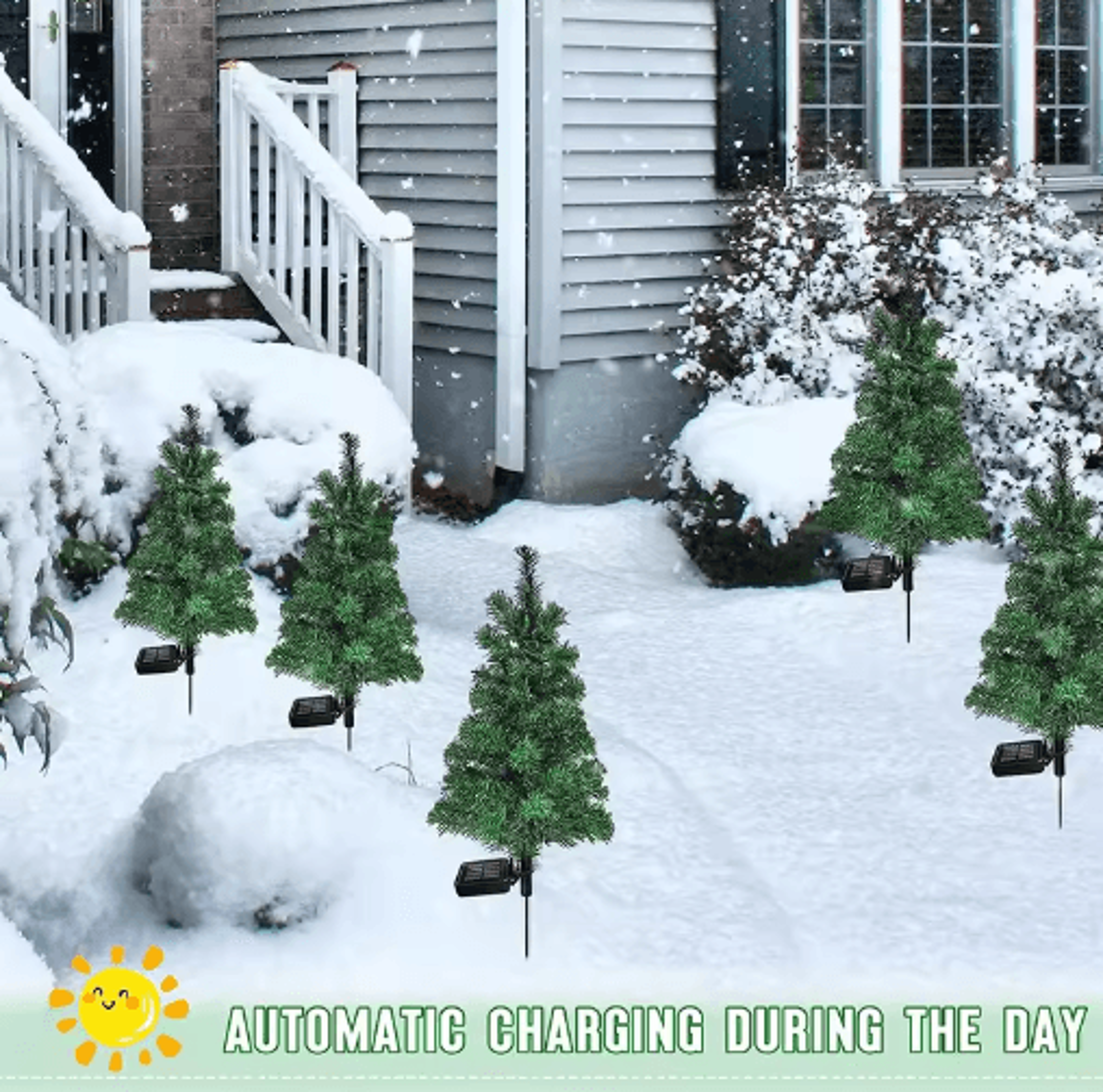 solar christmas tree garden lights – waterproof outdoor landscape decorative lamp