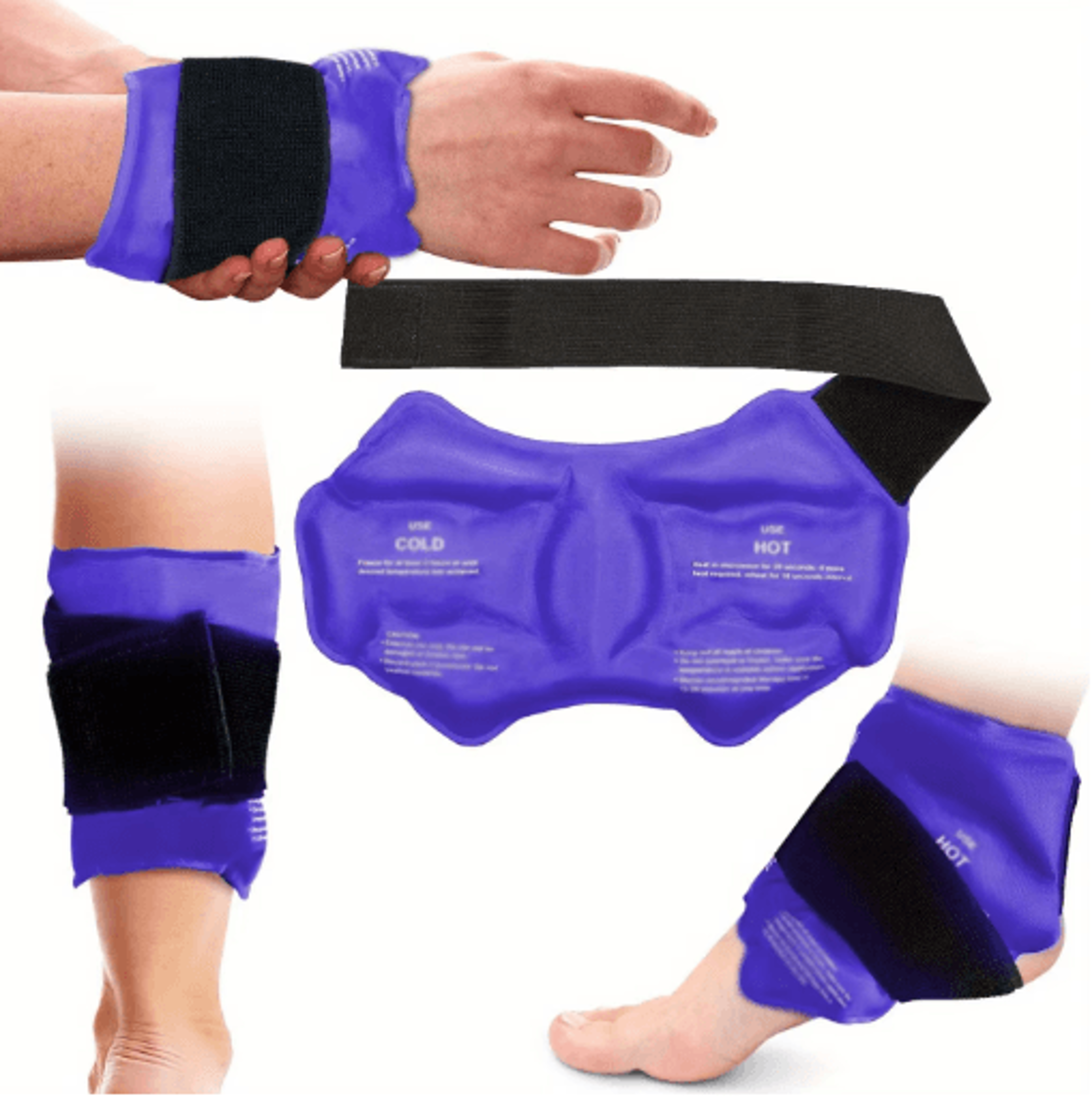 reusable ankle ice pack wrap – hot & cold compression ankle brace for injury relief