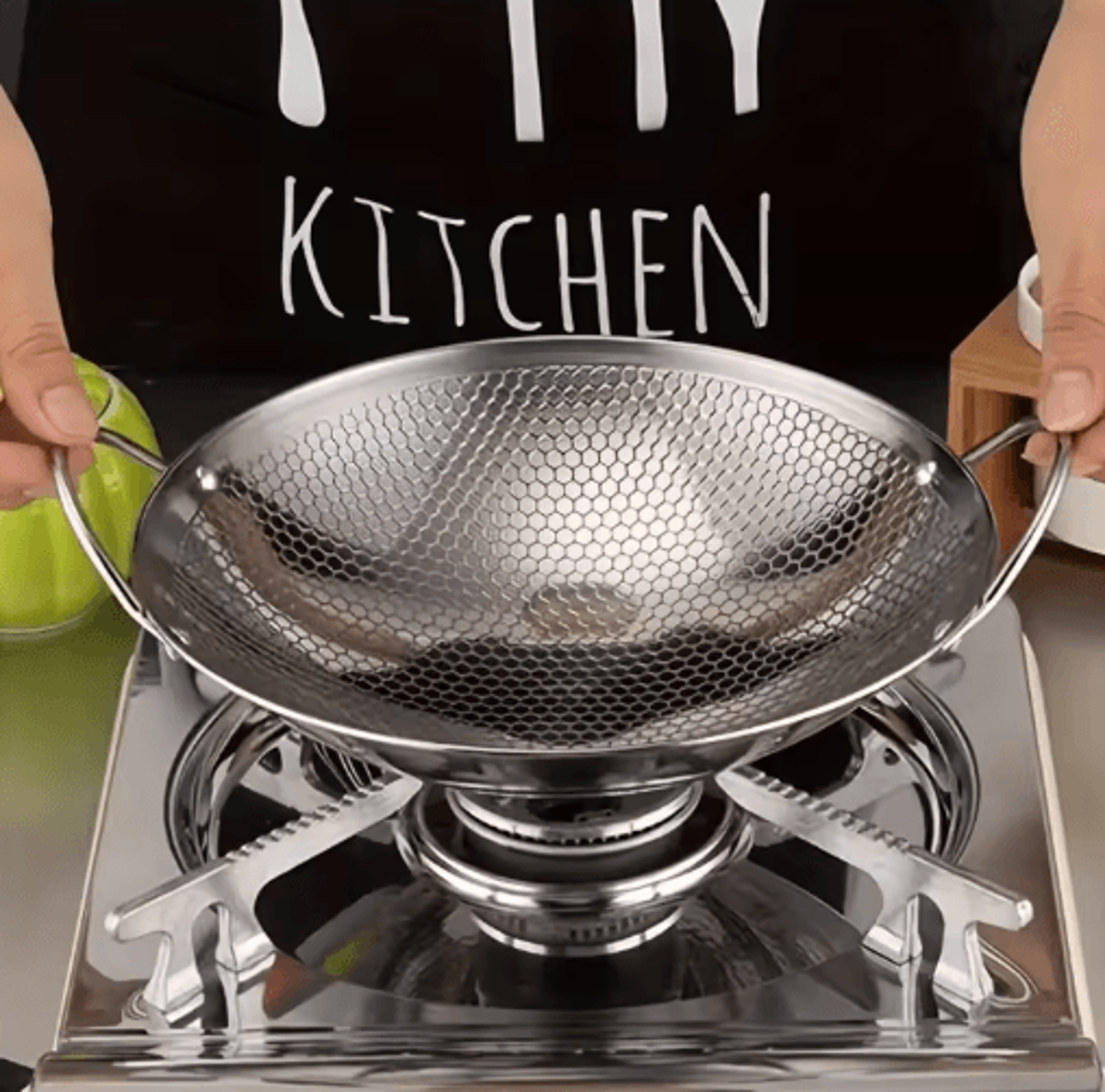 11-inch stainless steel honeycomb non-stick skillet with handle