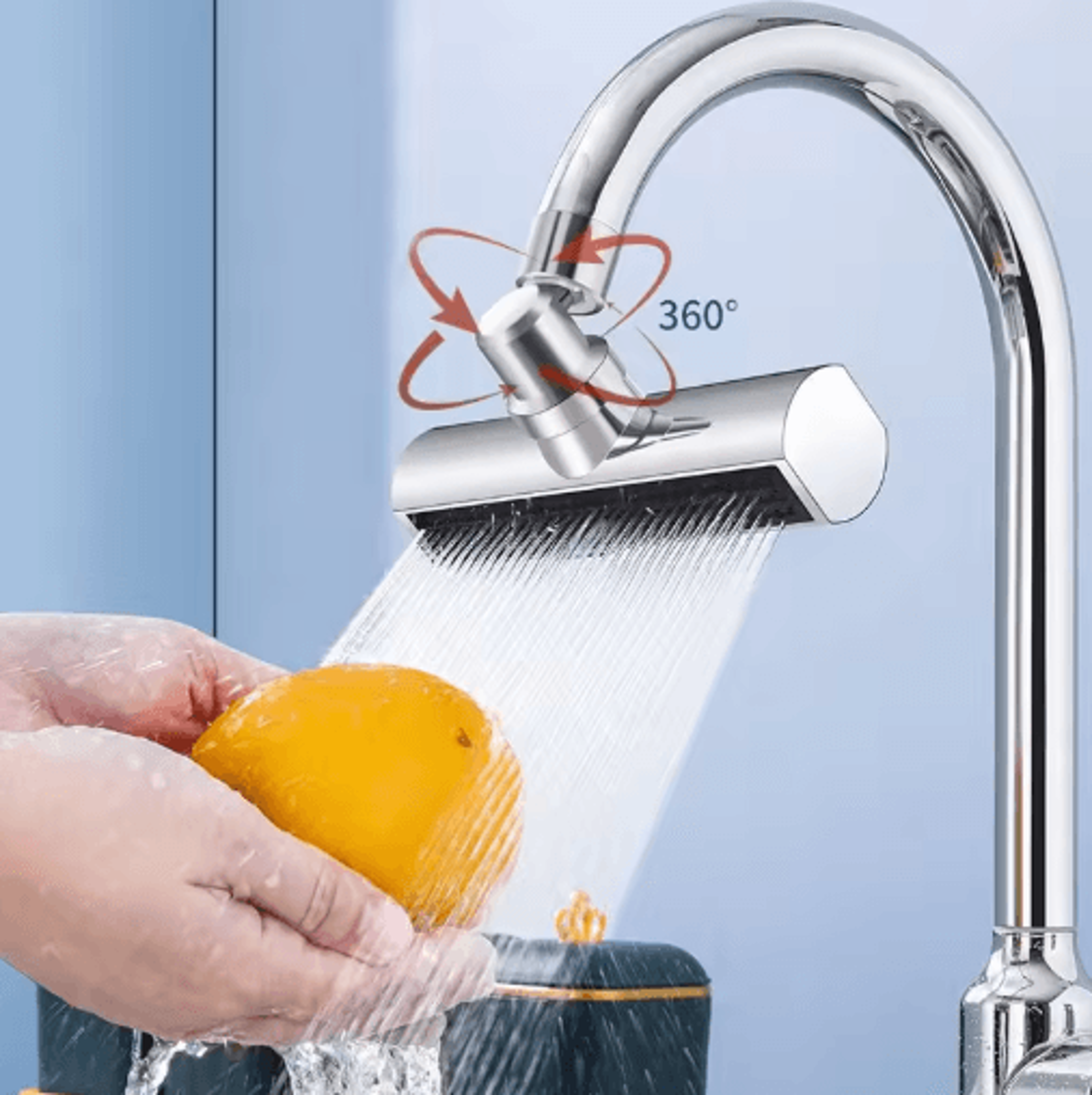 3-mode waterfall rotating faucet extender for kitchen sink