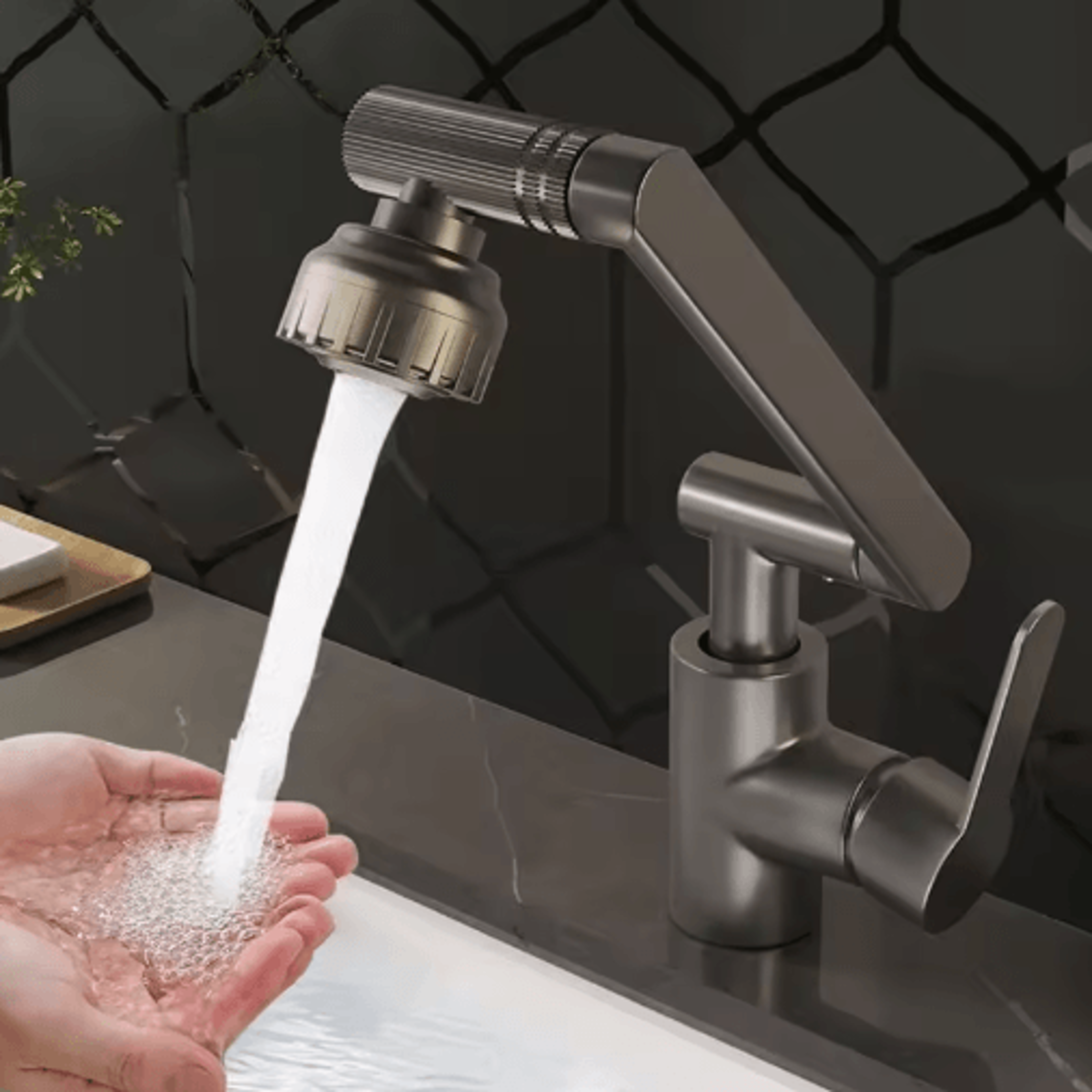dual-mode rotating robotic arm faucet extender for kitchen & bathroom