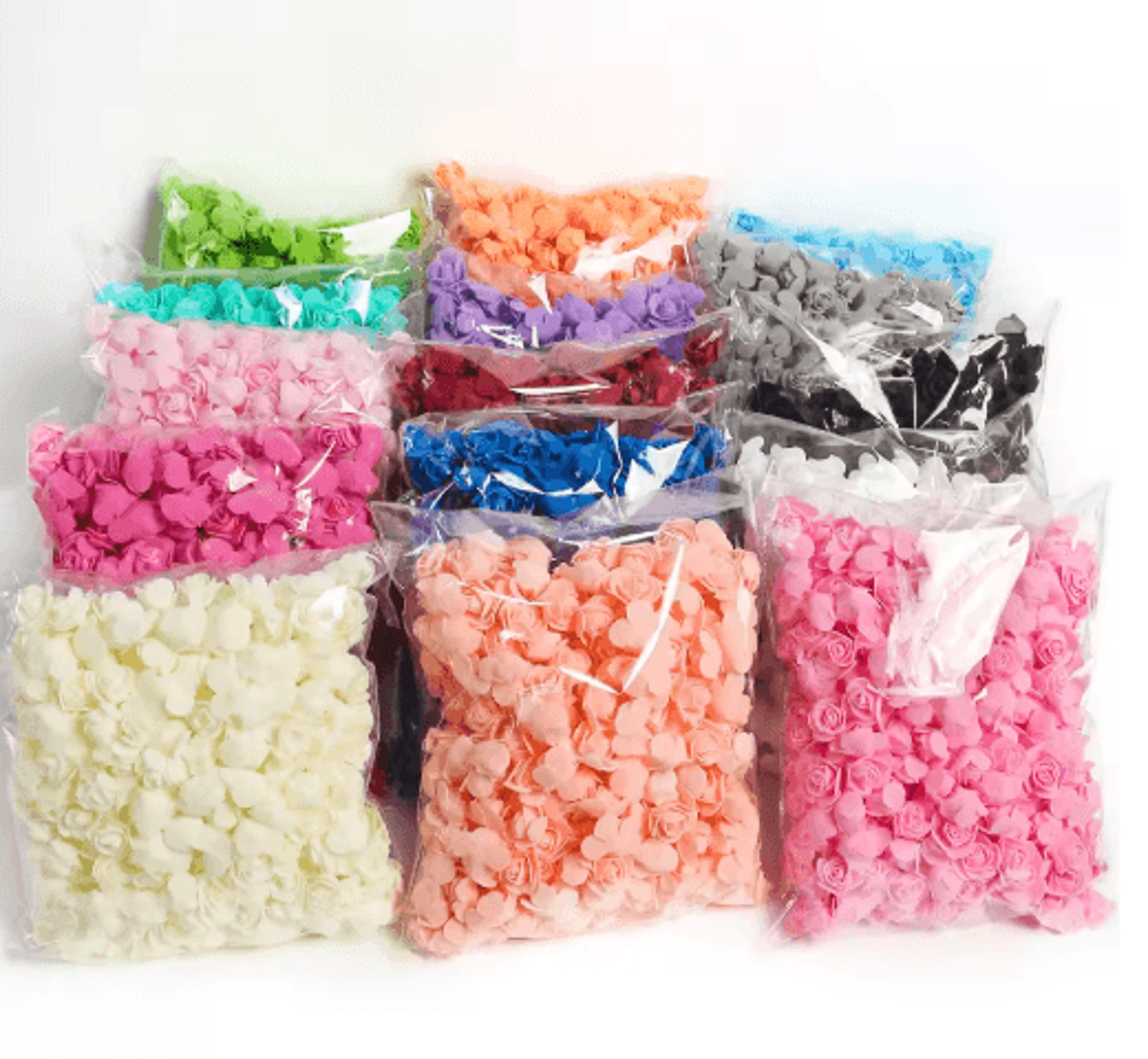 mini artificial rose flower heads for wedding & party decorations