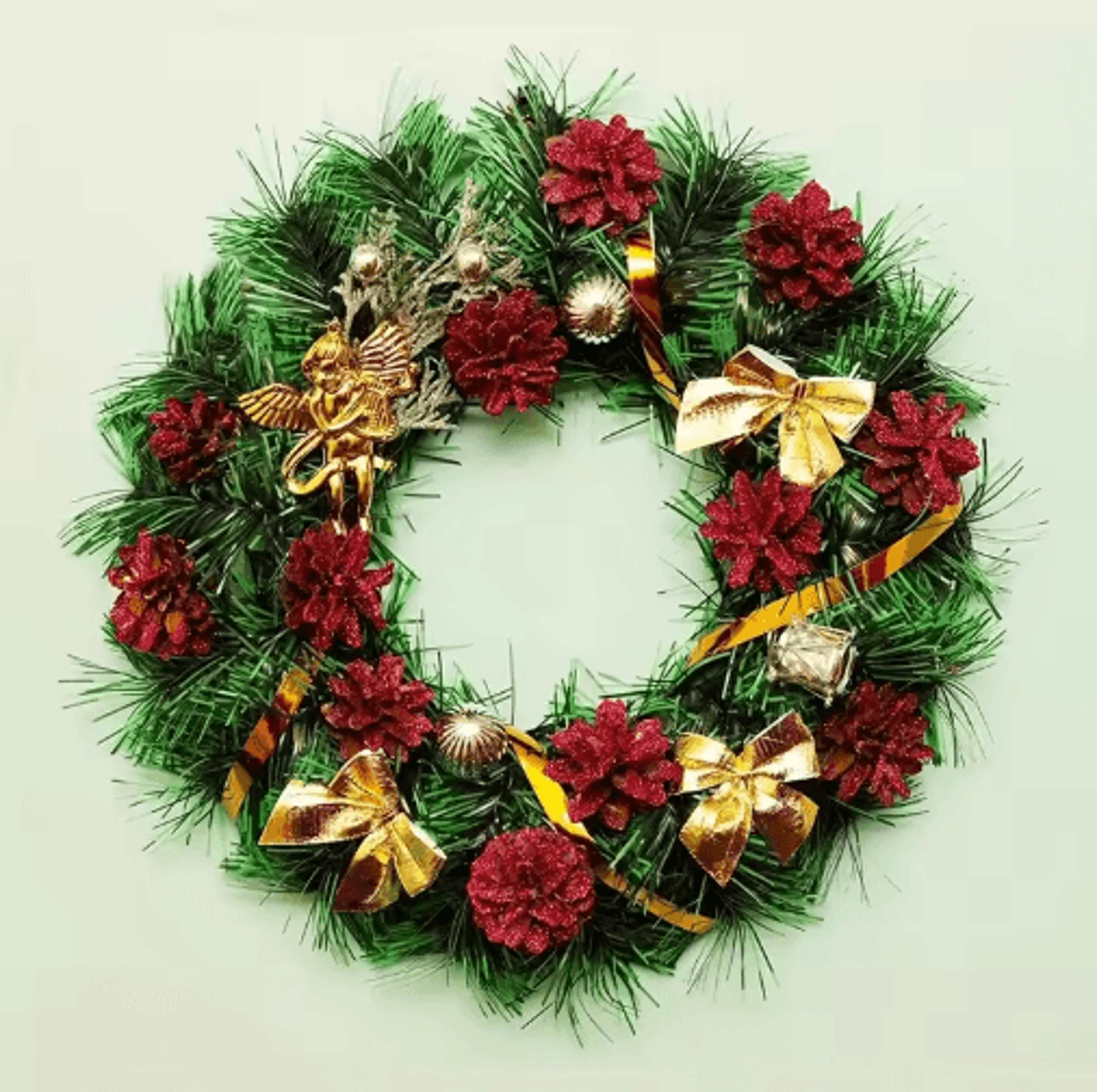 mini red & gold christmas bow ornaments for tree & gift decor