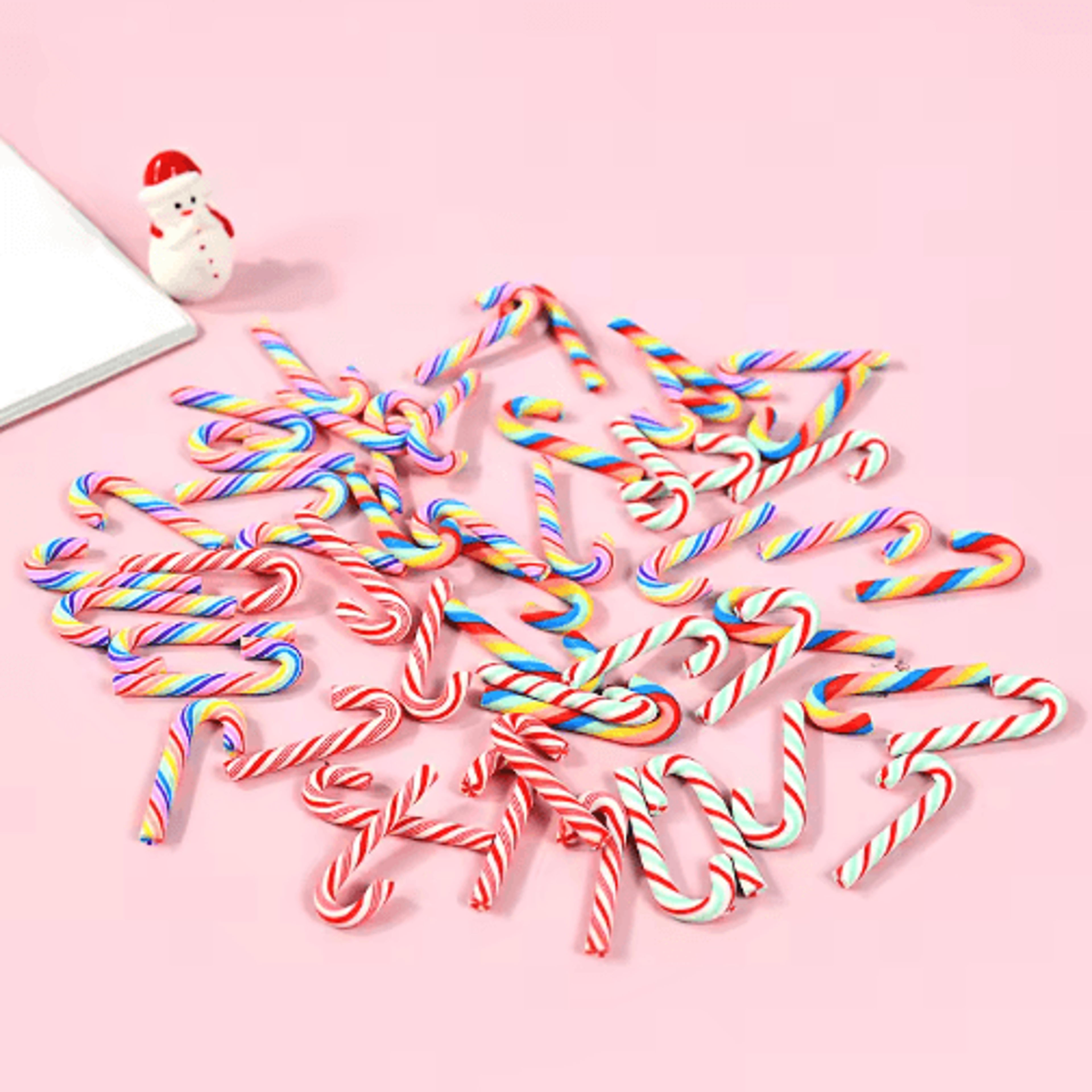 mini resin candy cane ornaments for christmas tree & diy crafts