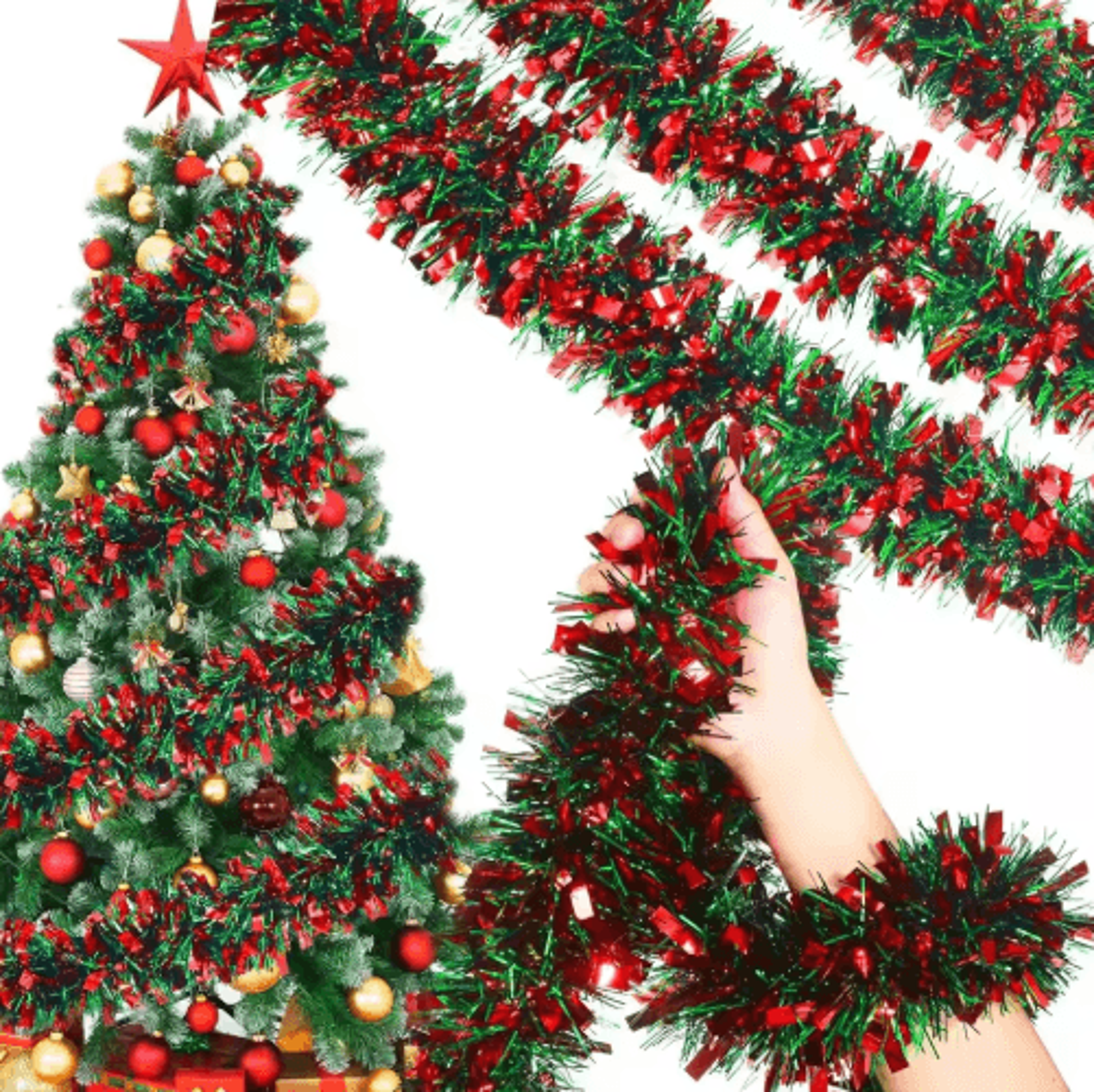 2m colorful christmas ribbon garland for tree & party decor