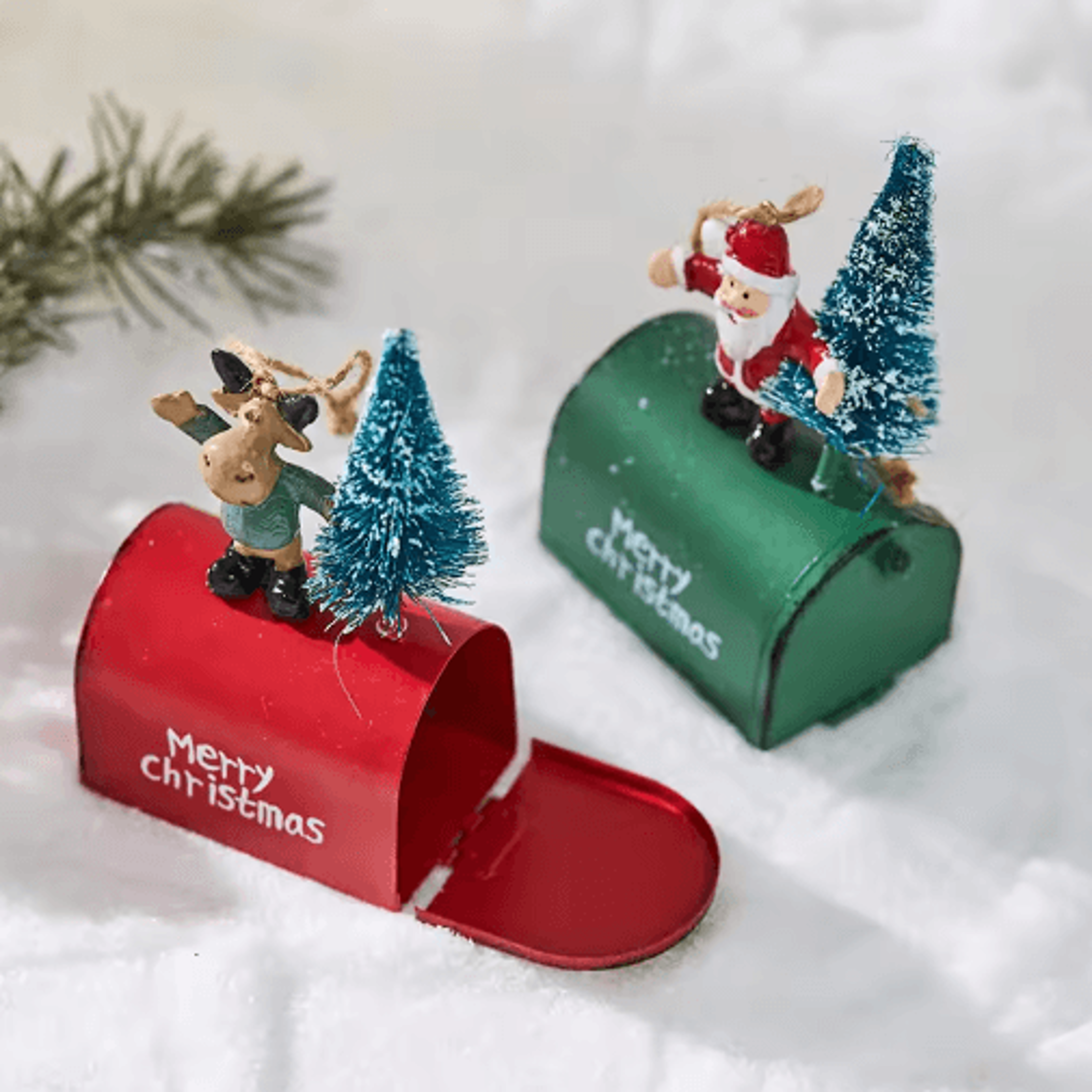 festive wrought iron christmas decorative mailbox ornament