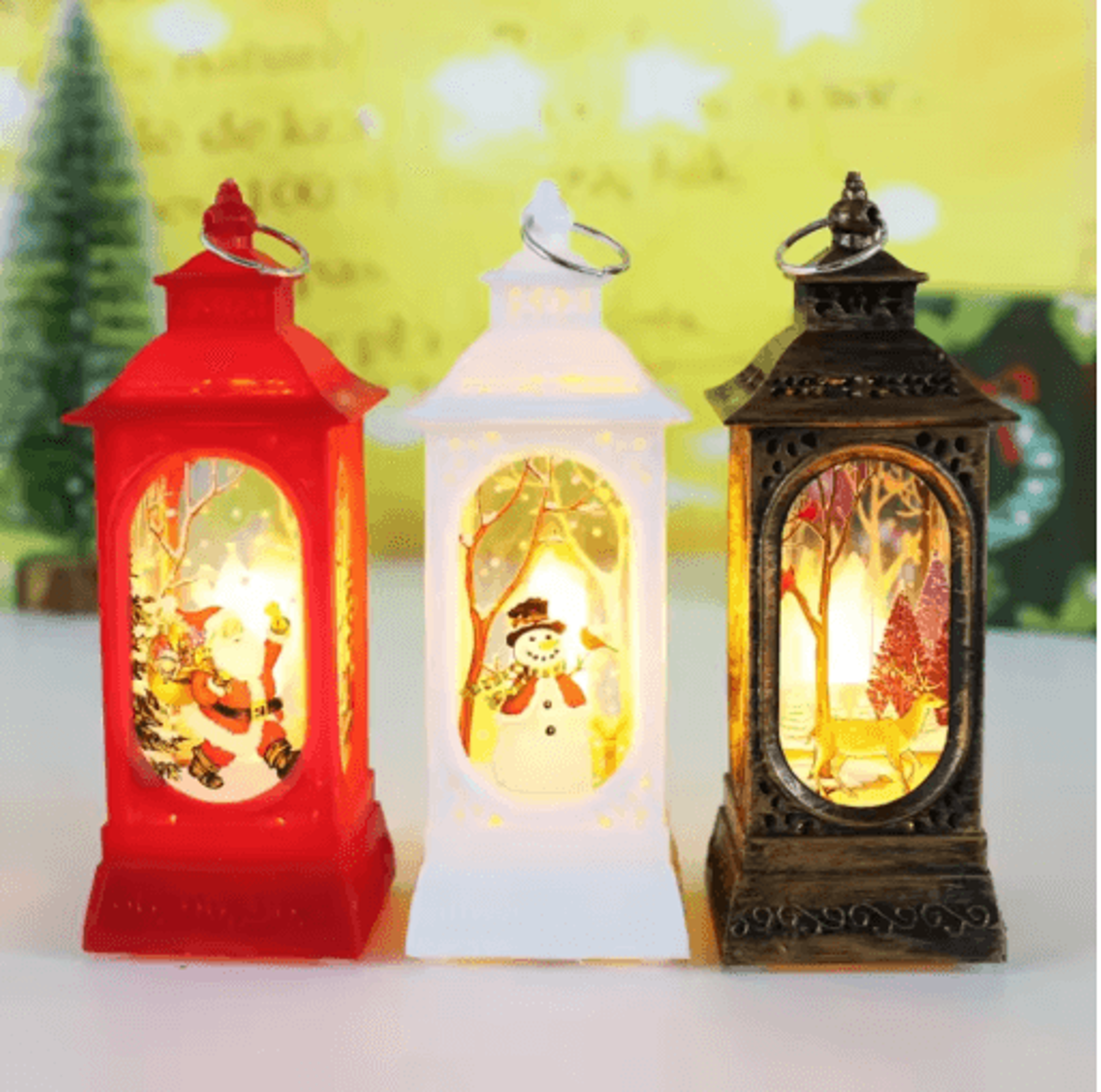 snowman christmas candle lamp festive led night light table decoration