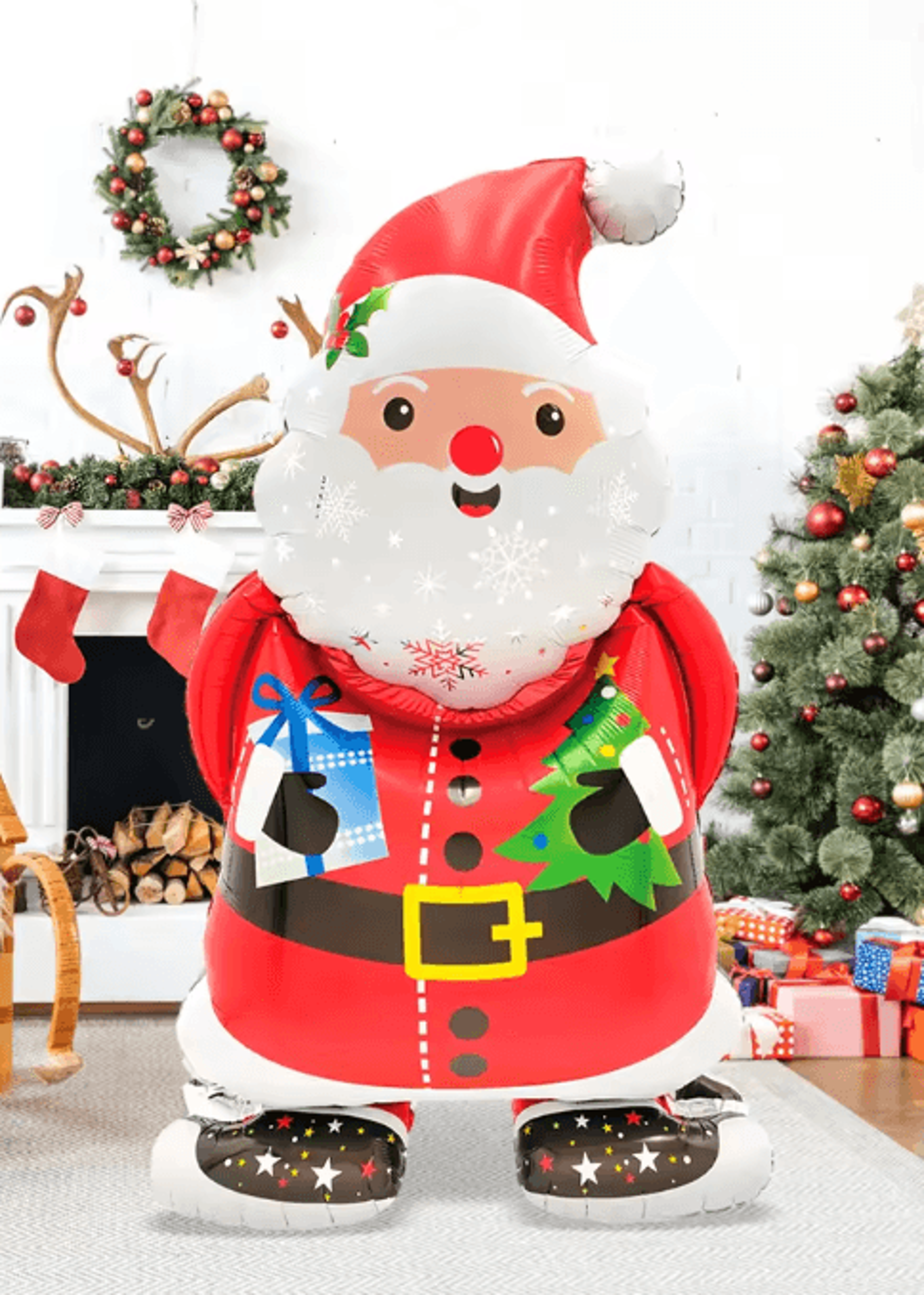 festive santa claus foil balloon – christmas party & holiday decoration