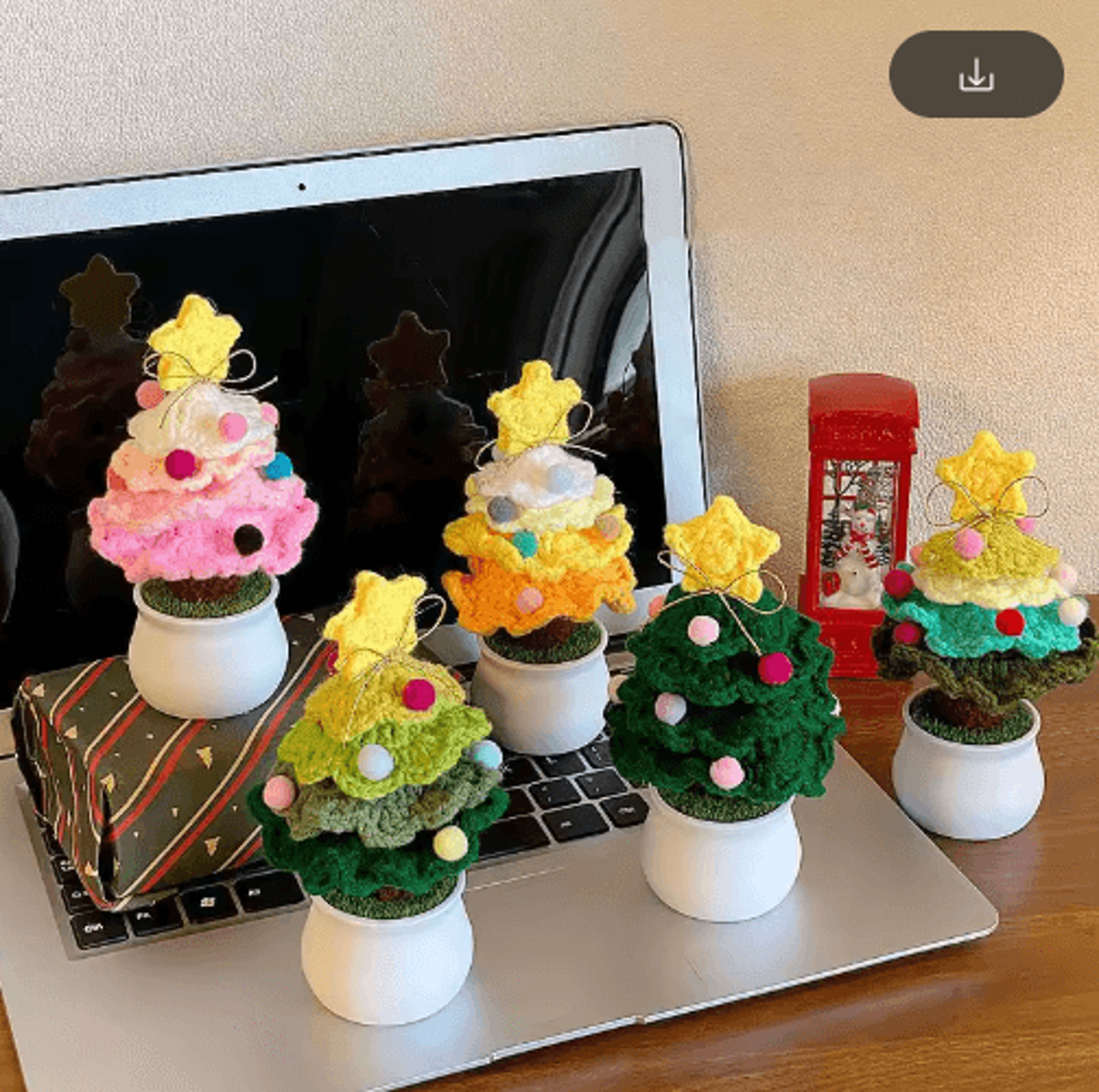 handmade crochet christmas tree ornament – mini knitted holiday decoration