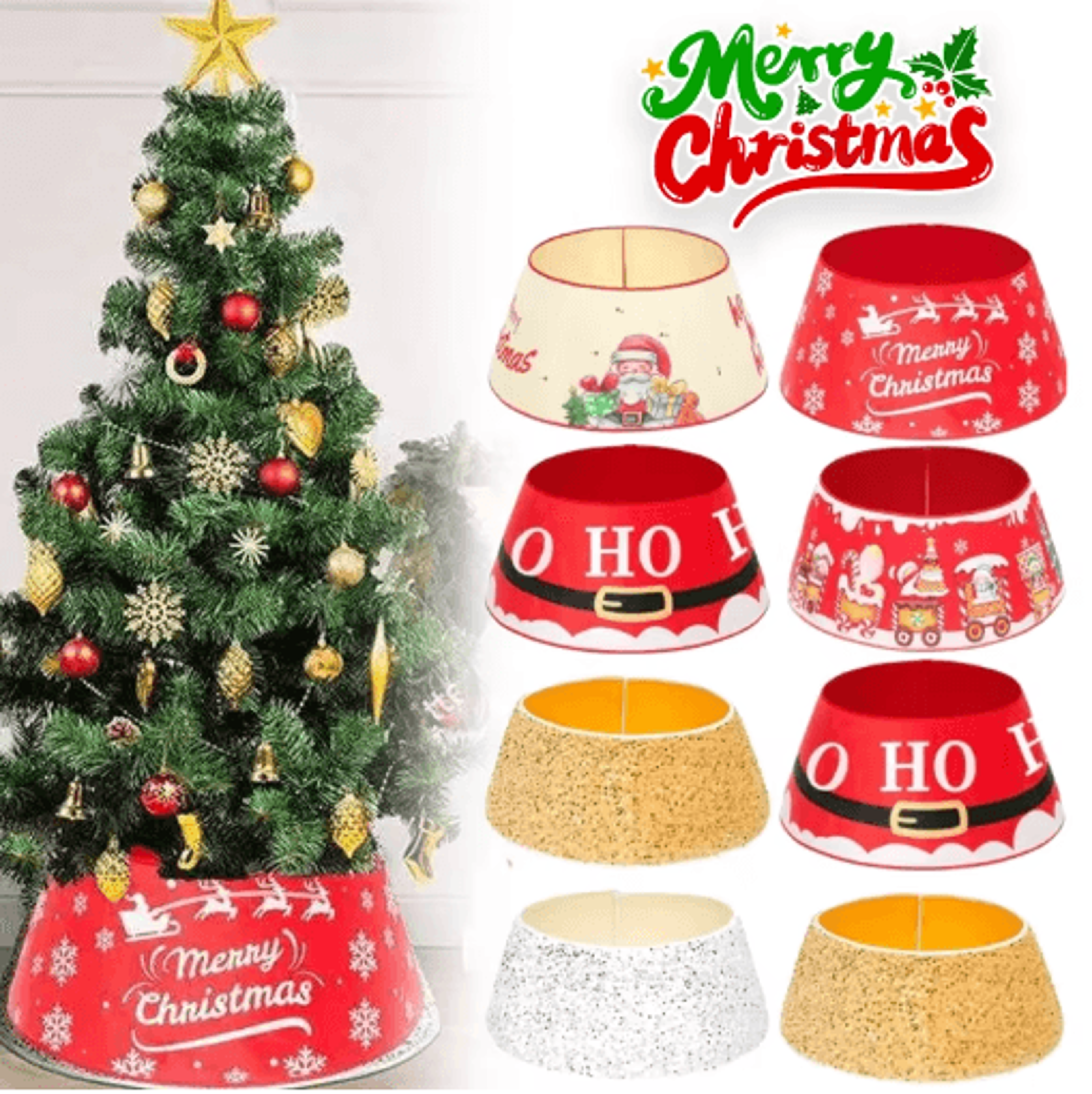 festive christmas tree skirt – decorative base cover for artificial trees