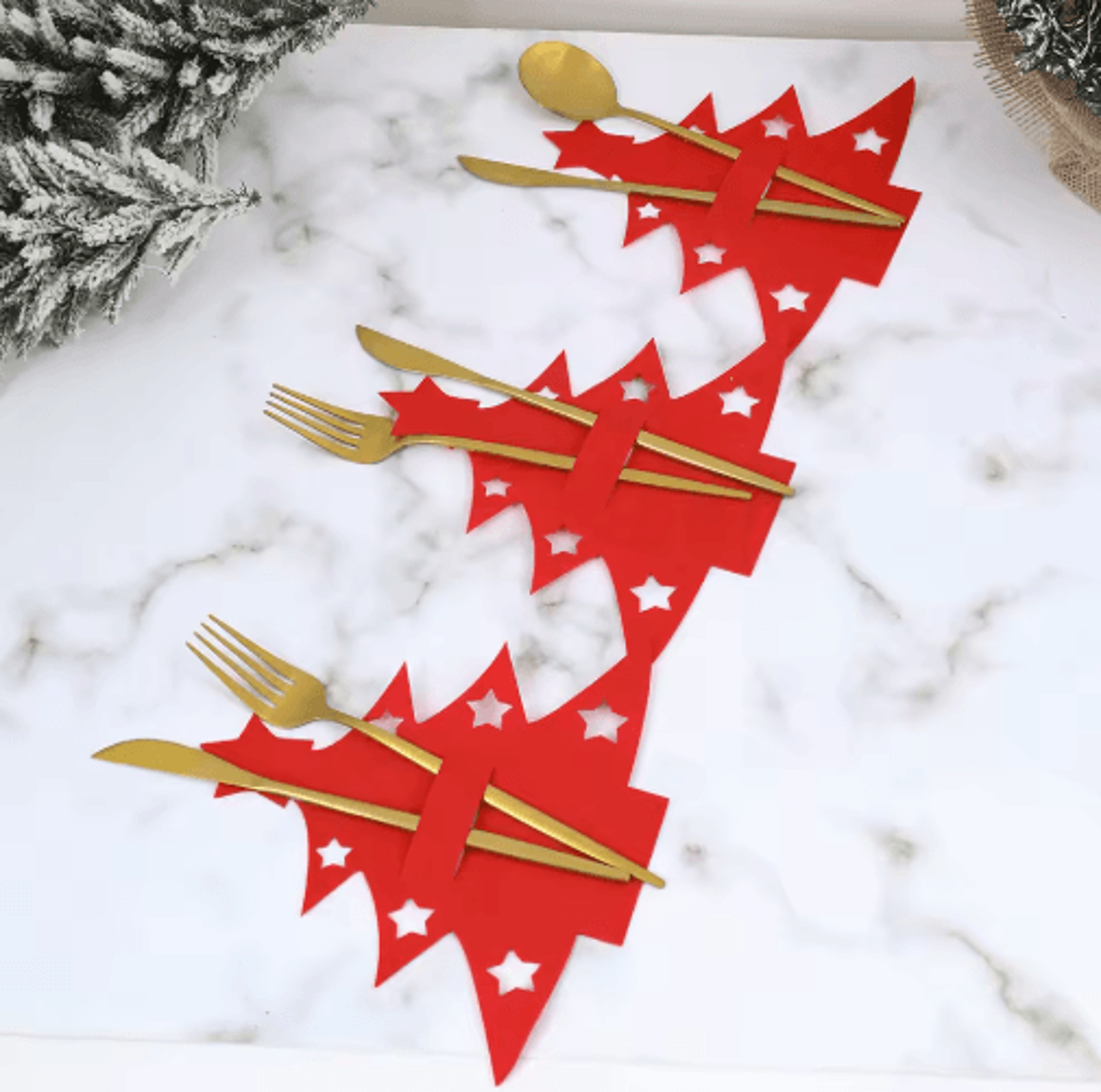 12-piece christmas cutlery holders – festive felt utensil pockets for holiday table decor