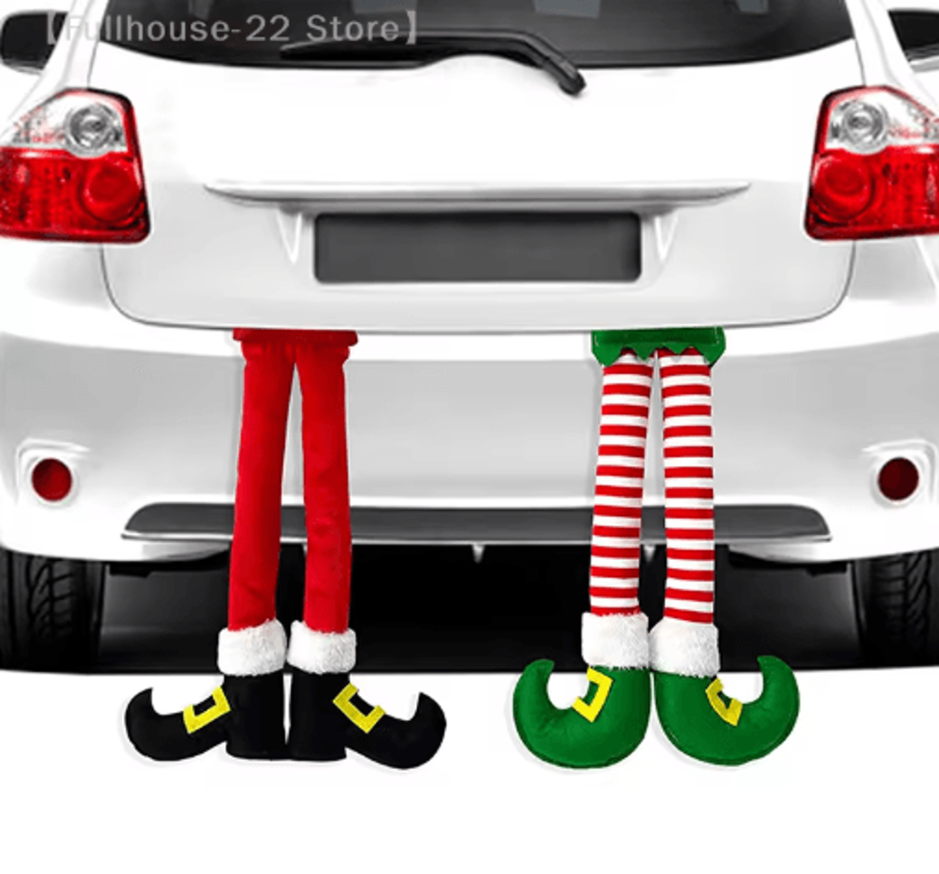 funny elf leg christmas ornament – striped elf legs hanging holiday decoration