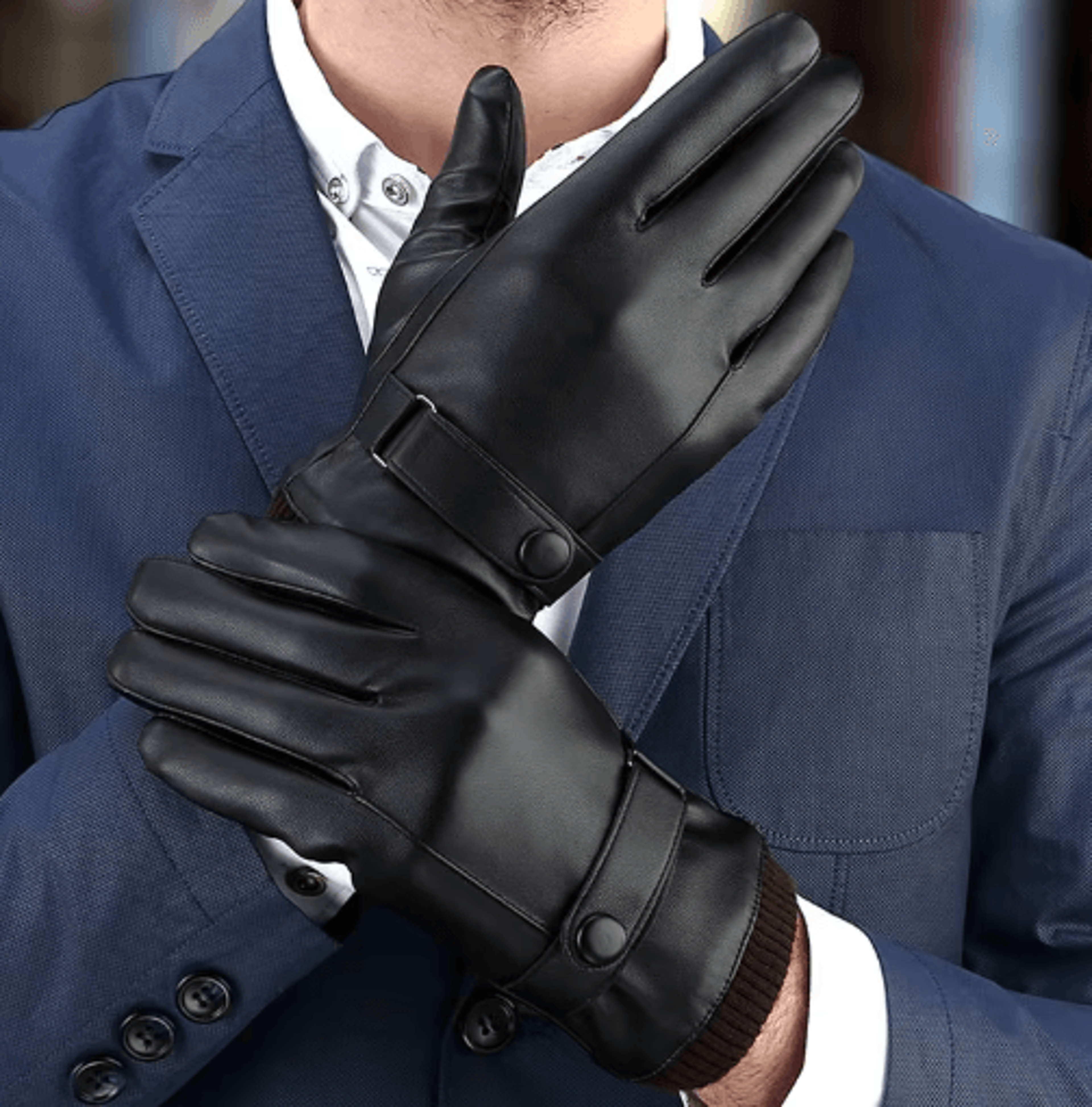 thermadrive mens leather winter gloves – windproof touchscreen gloves for driving