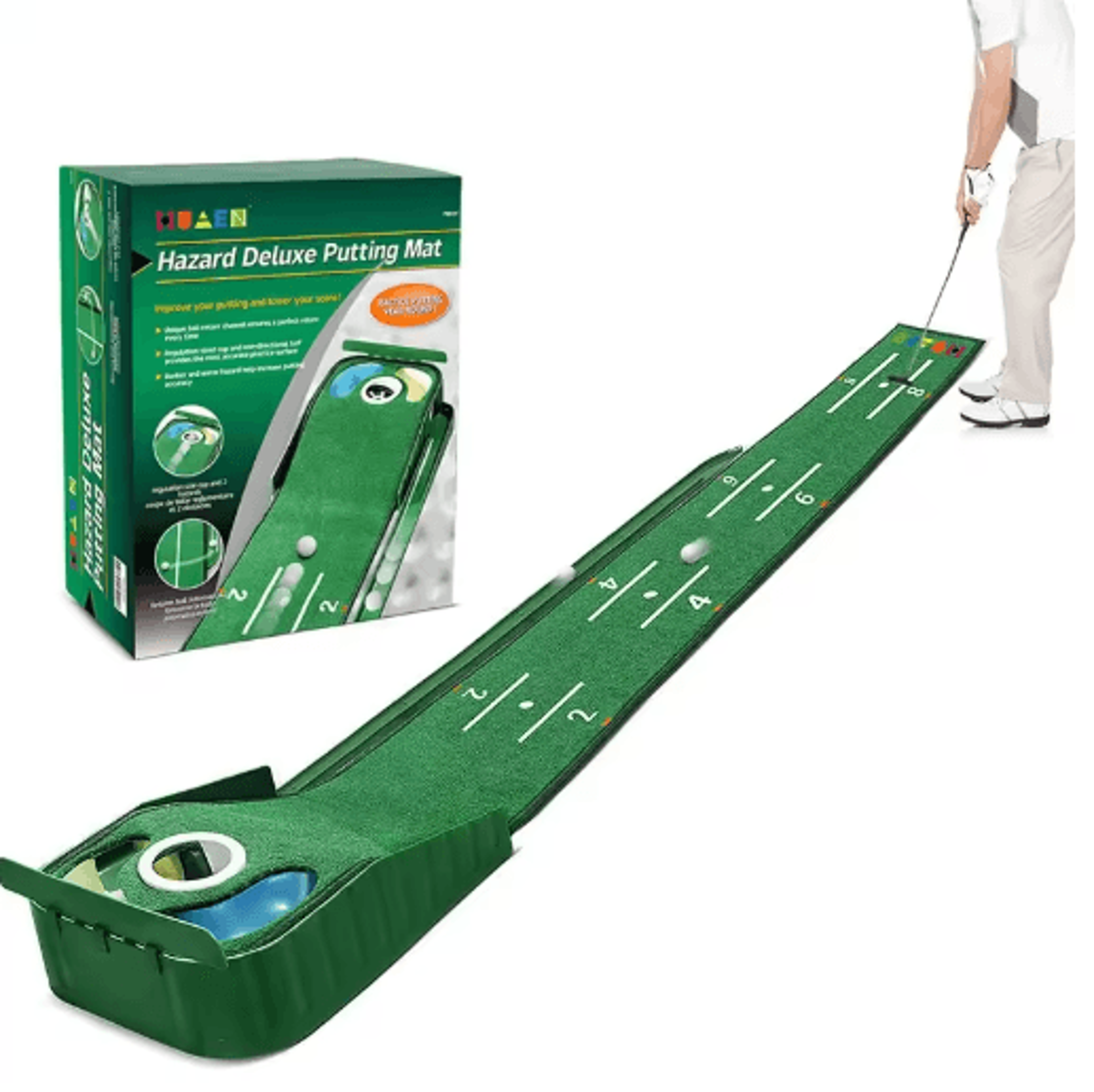 proputt indoor golf putting mat – professional golf putting trainer with ball return