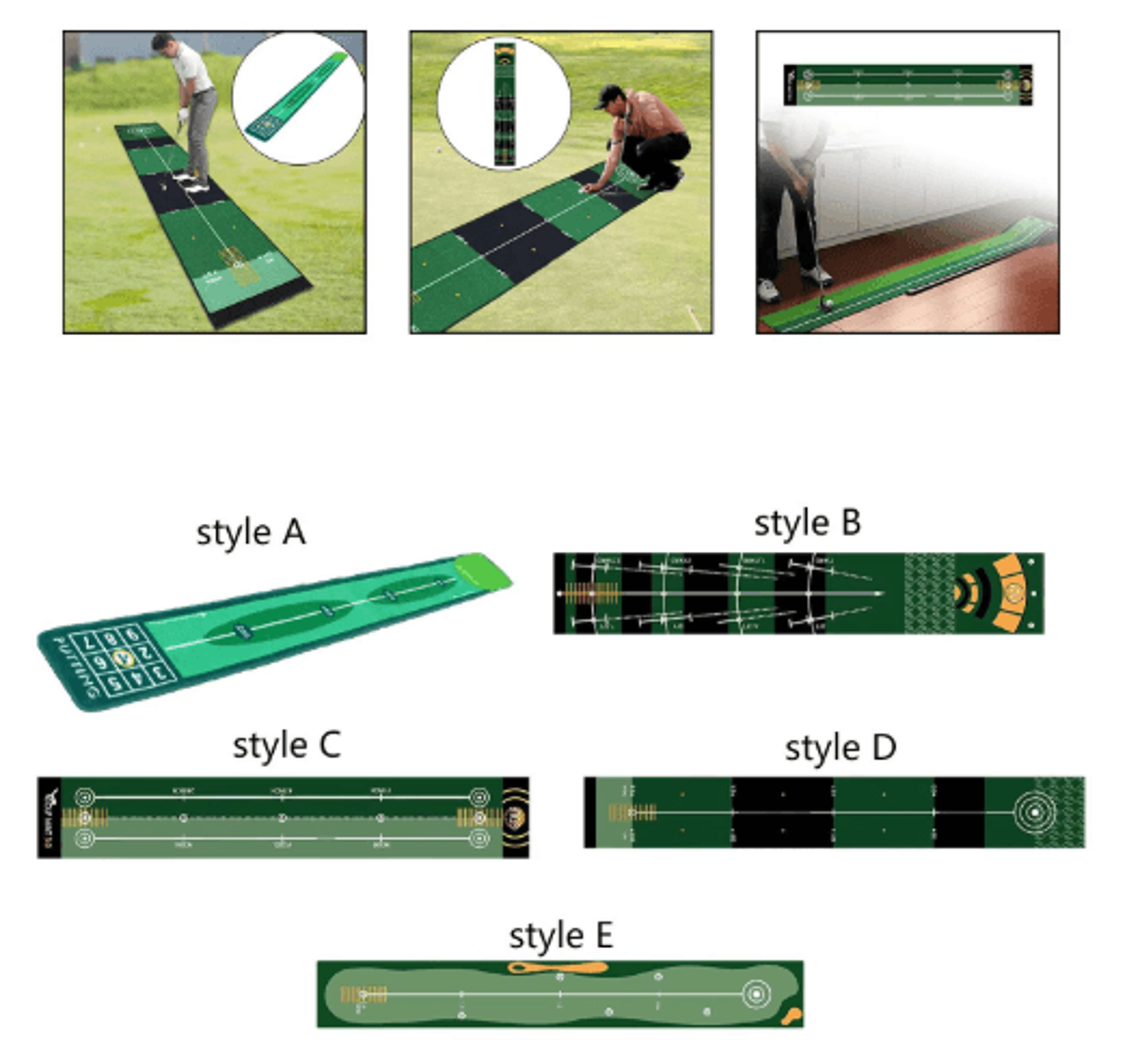 anywhereputt golf putting mat – portable golf practice mat for indoor & outdoor training