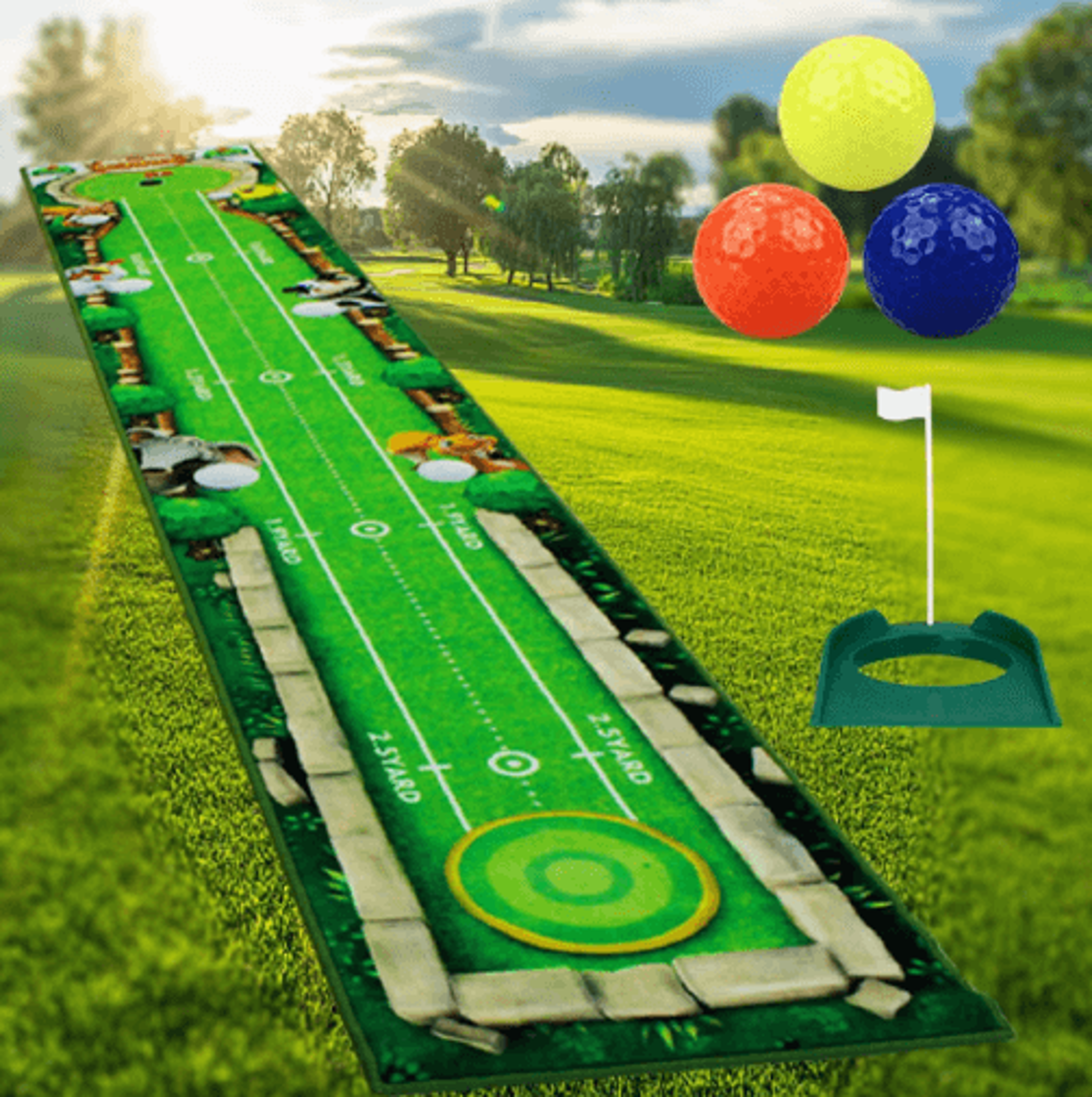 precisionputt golf putting mat – portable golf putting trainer for home & outdoor practice