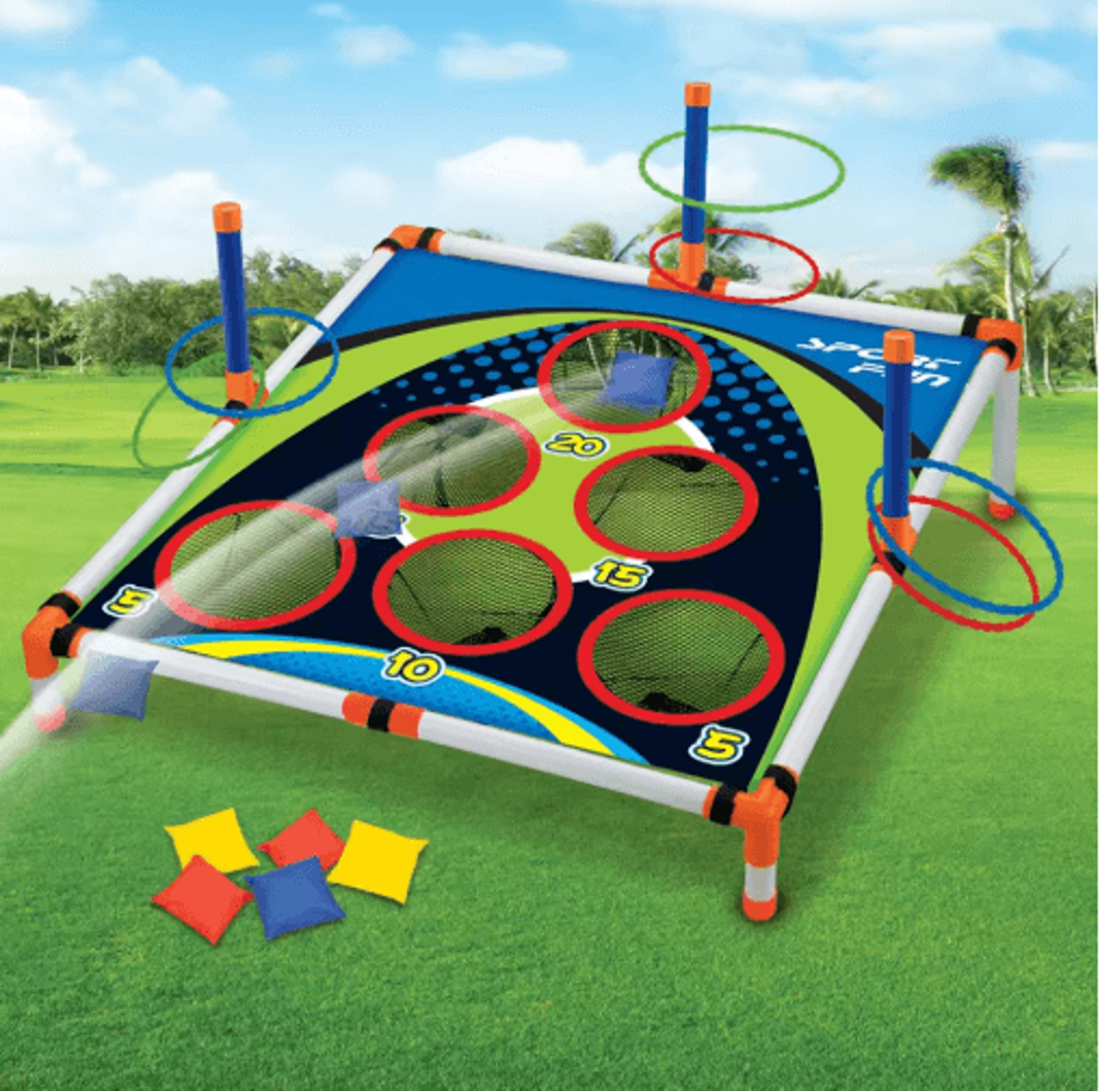 portable cornhole game set – easy assemble outdoor toss game for kids & adults
