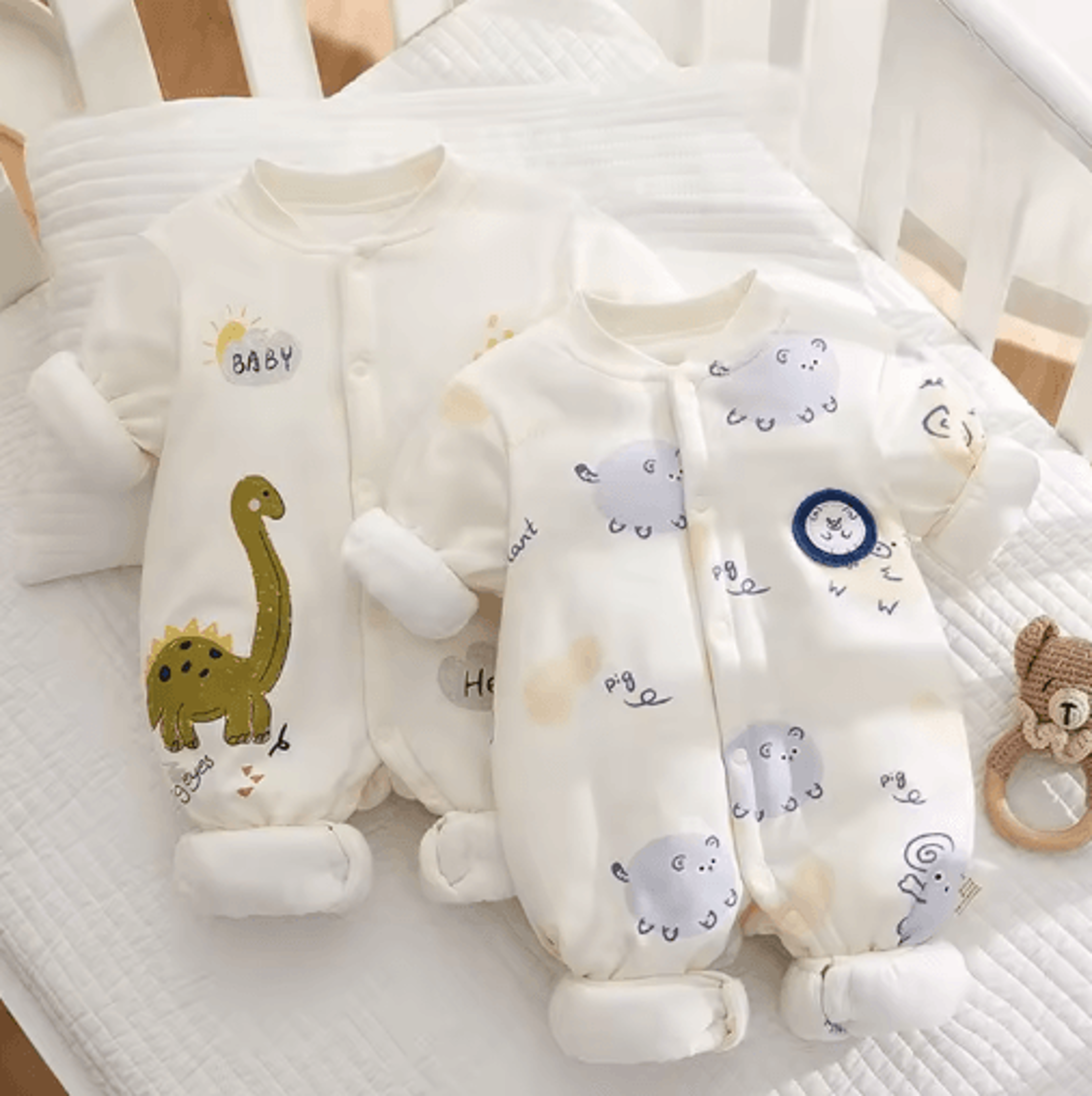 cozycotton newborn winter onesie – soft cotton baby bodysuit
