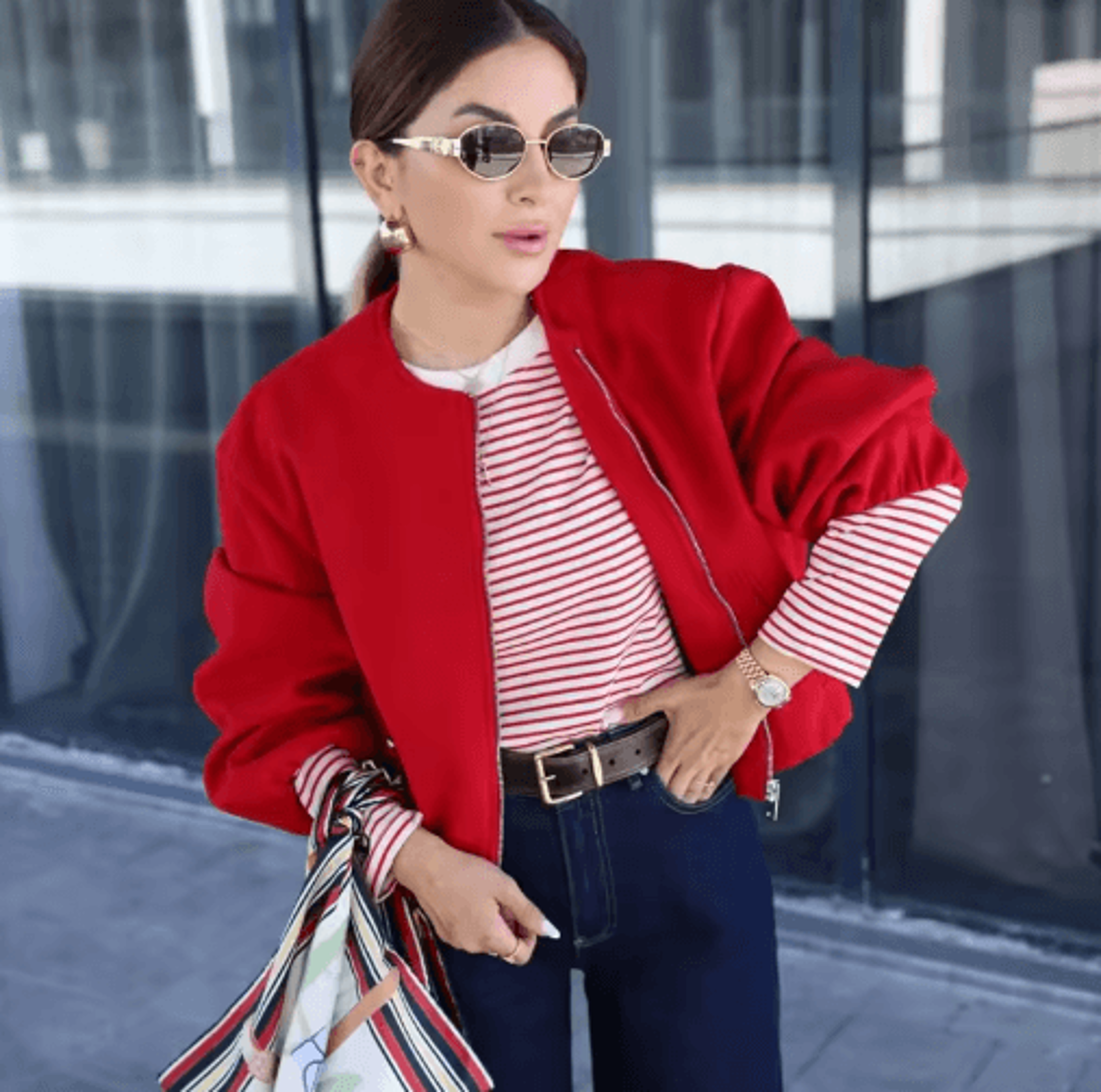 mujer red zipper bomber jackets for women soft cropped jackets woman 2025 long sleeve woman's sports jacket new in outer
