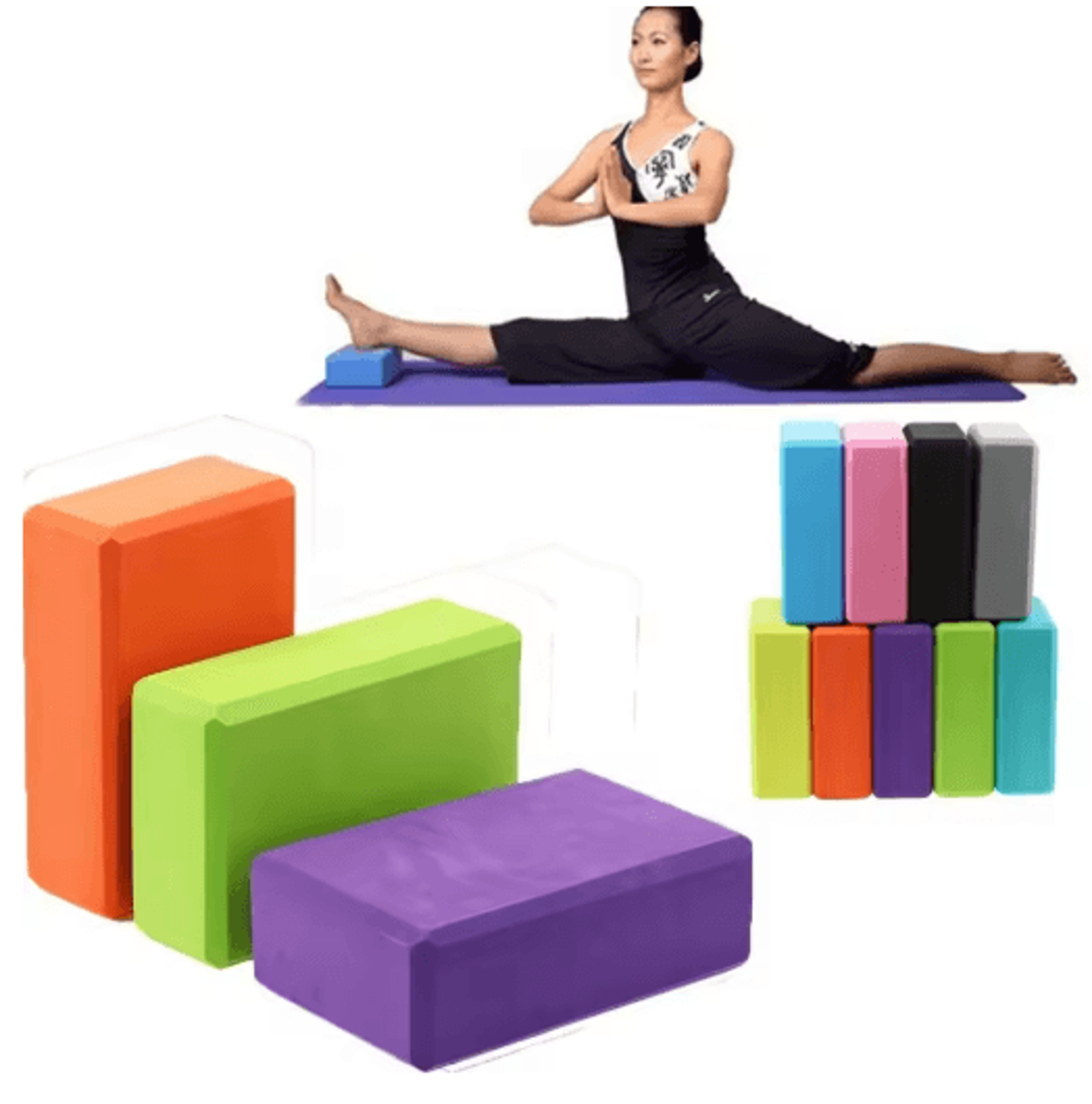 non slip eva yoga block for stretching balance & flexibility training