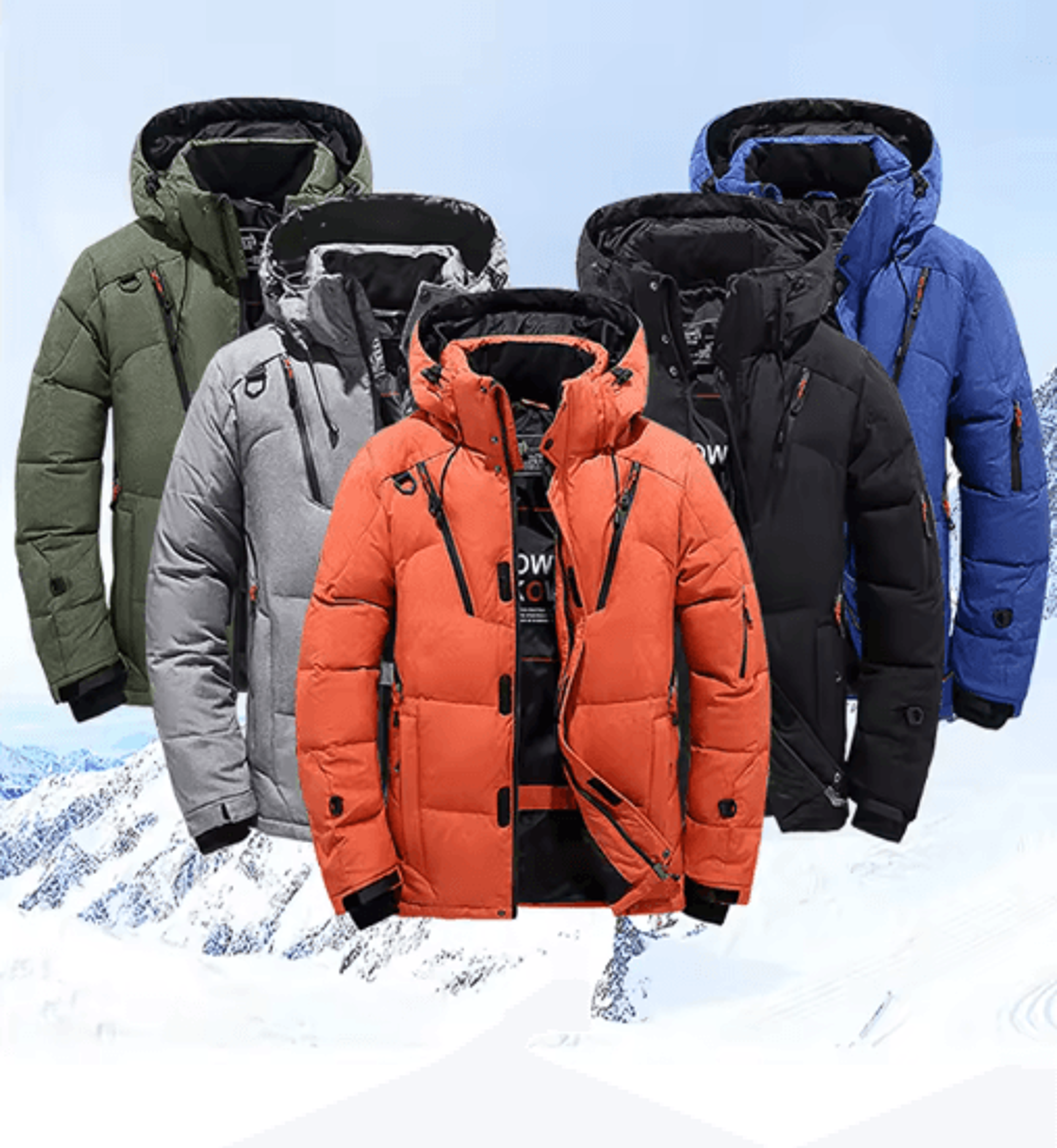 mens thermal ski suit set waterproof down jacket & snowboard bib pants