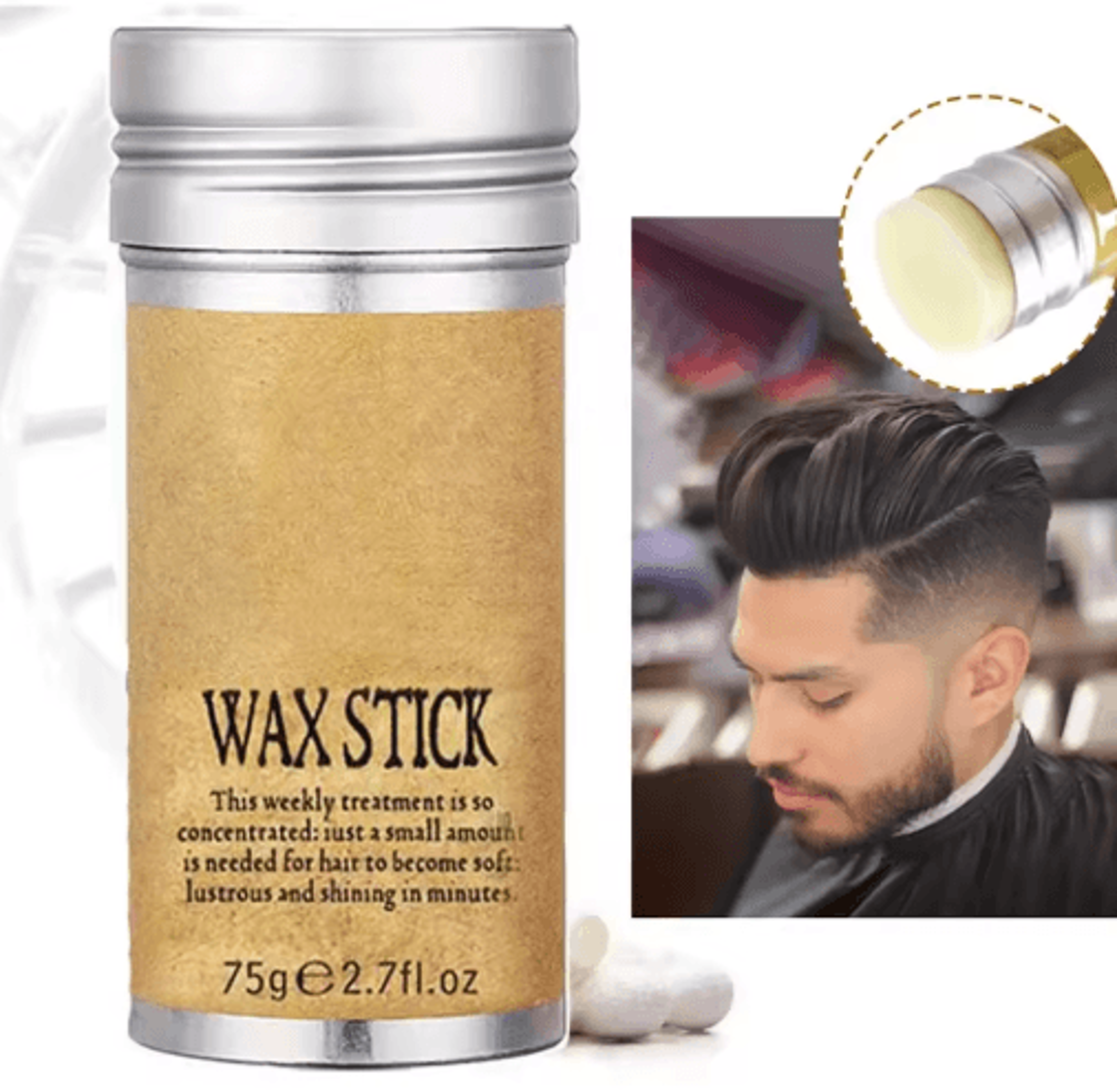sleek finish hair wax stick – anti-frizz edge control & styling essential