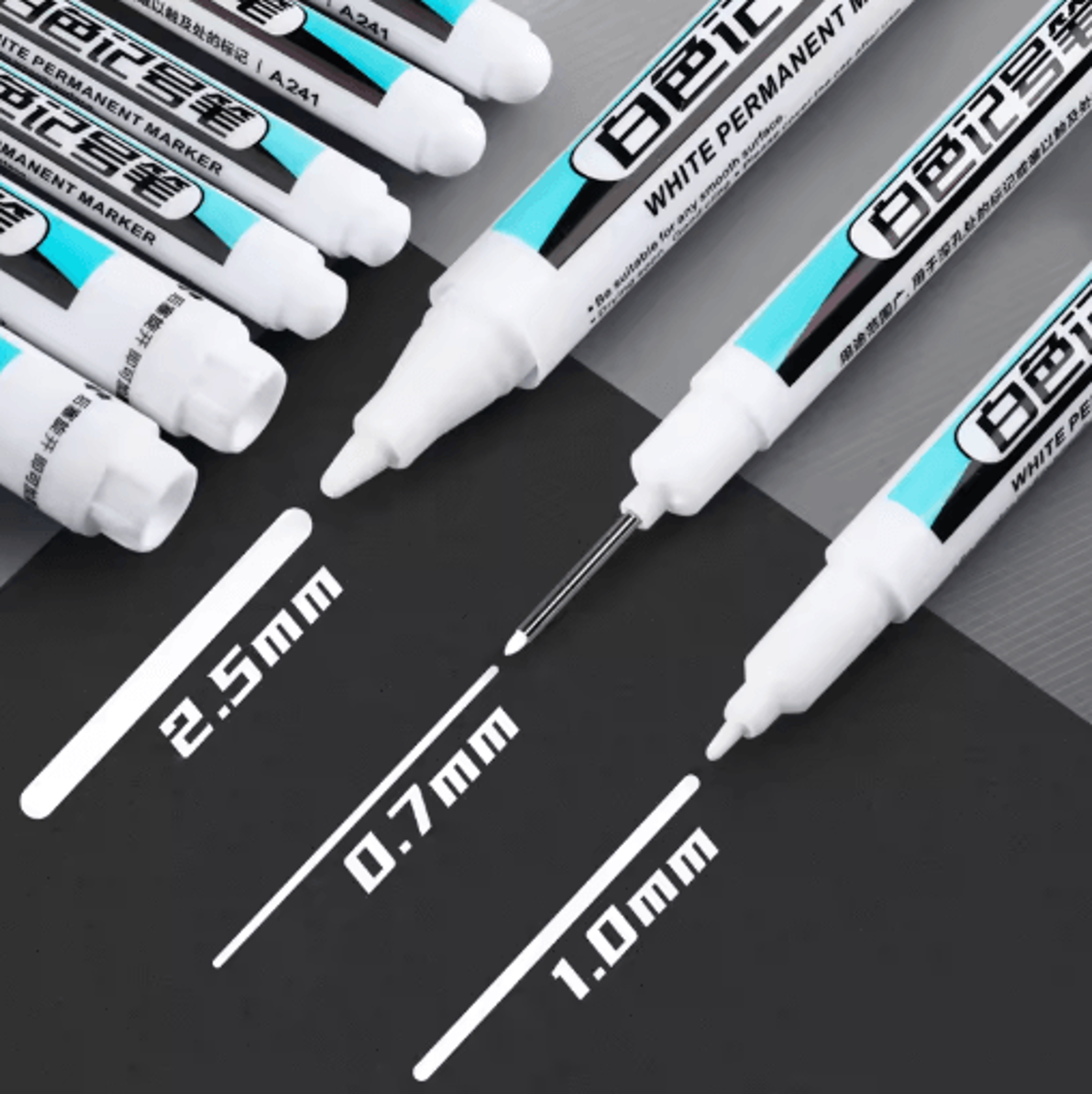 precision white oil marker – waterproof fine tip permanent paint pen