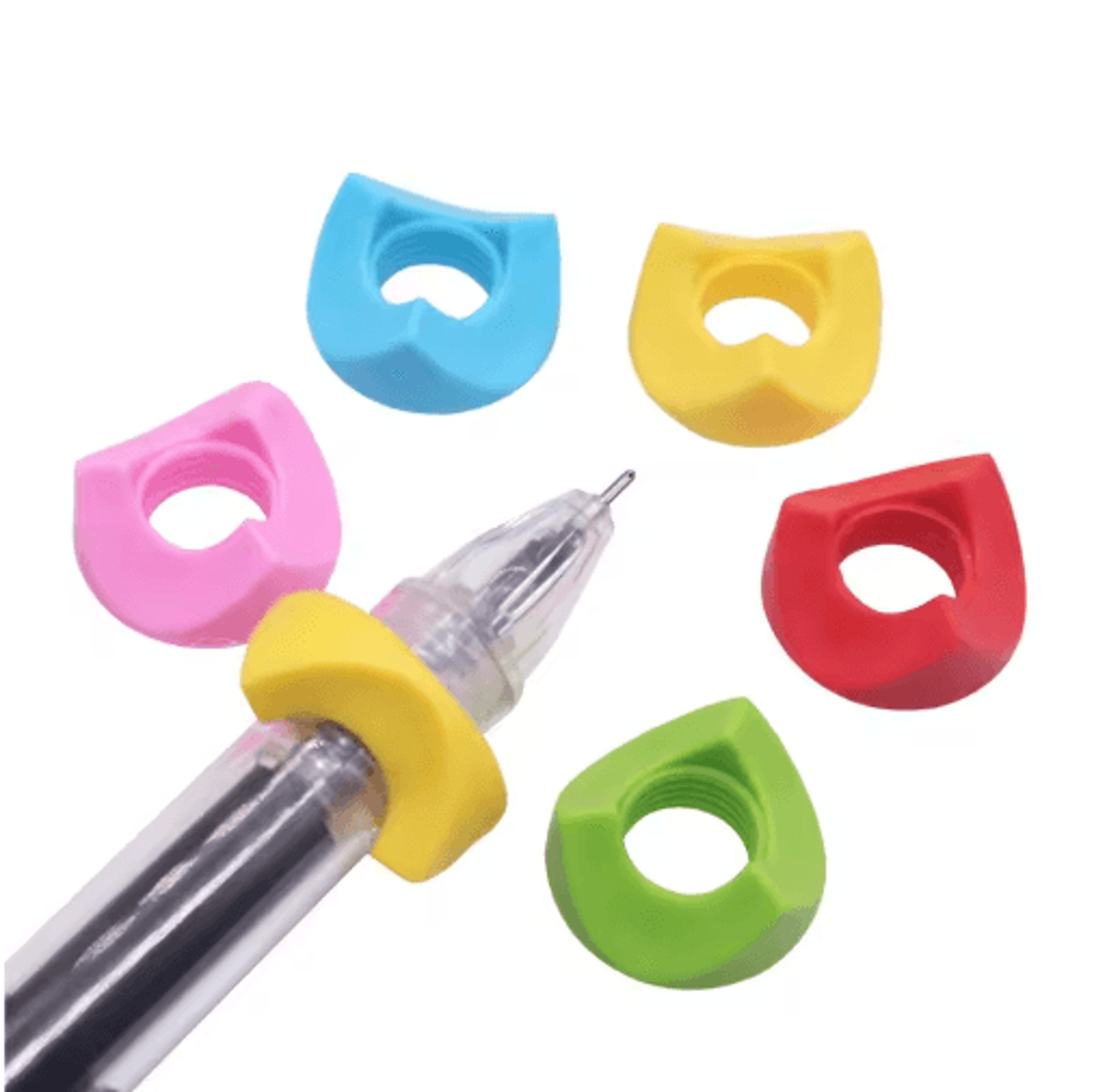 ergonomic silicone pen grip set – writing posture correction holder (20pcs)