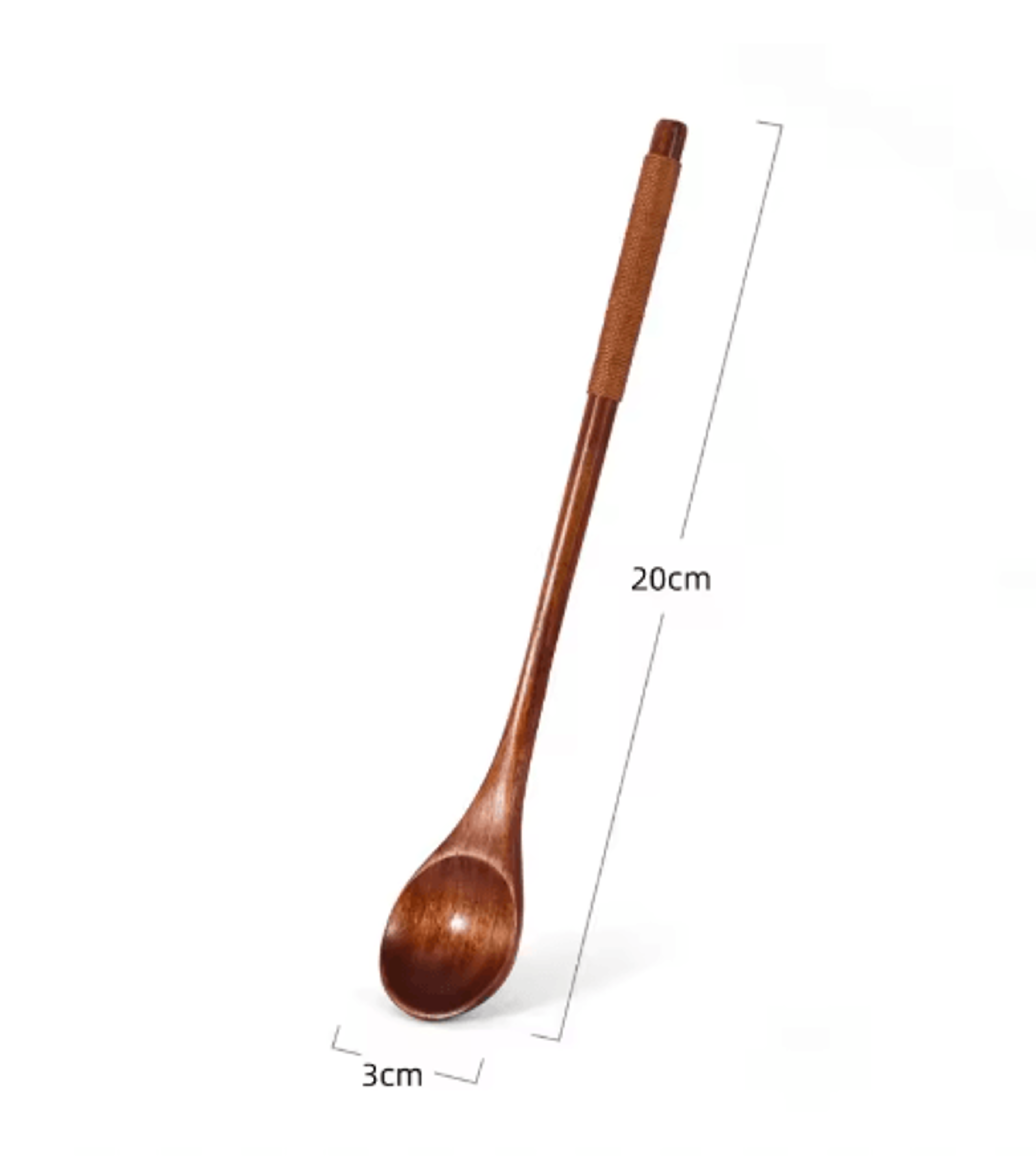 natural wooden tea spoon set long coffee & dessert stirring spoons