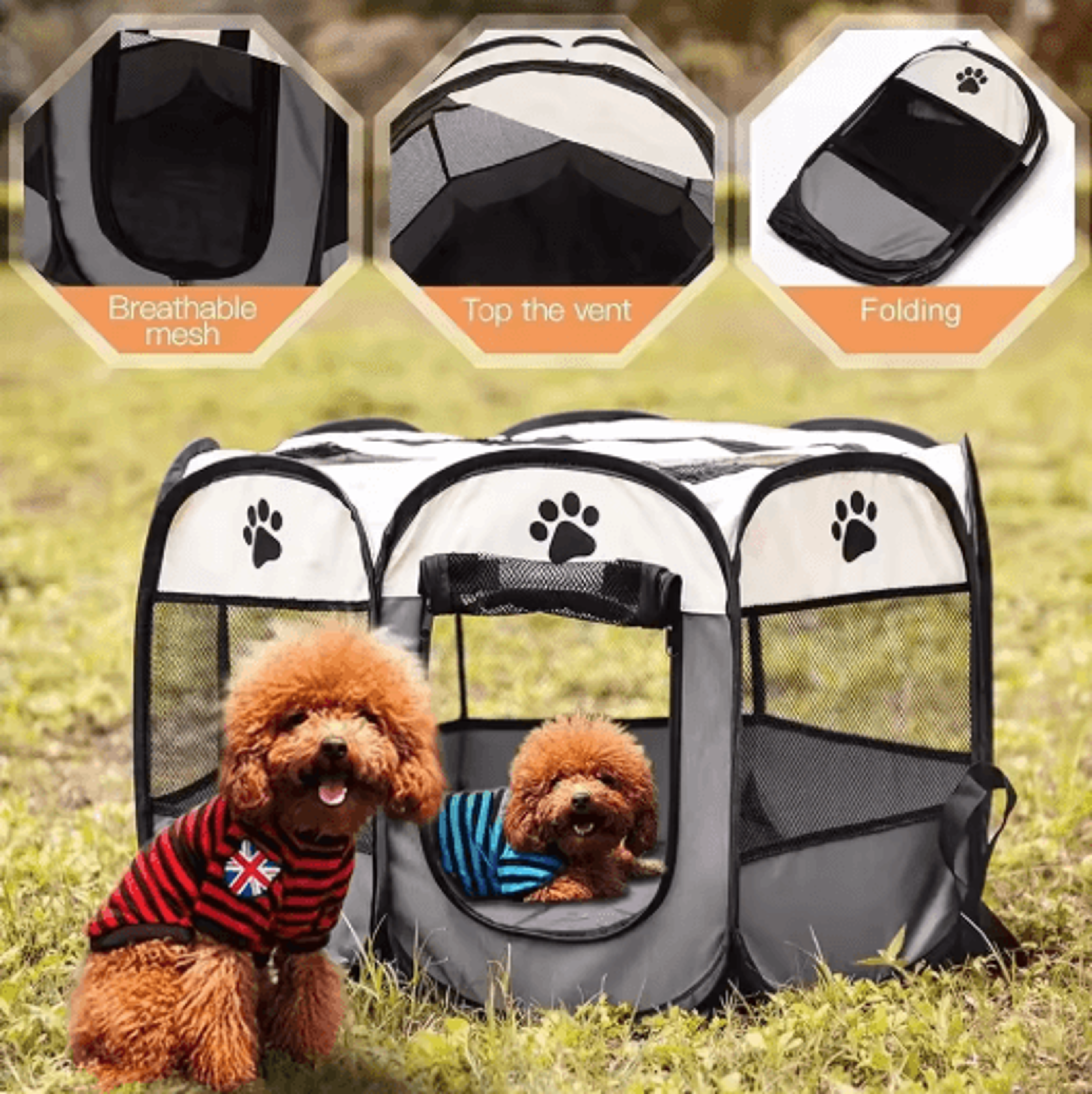 portable foldable cat tent – outdoor travel pet house & playpen