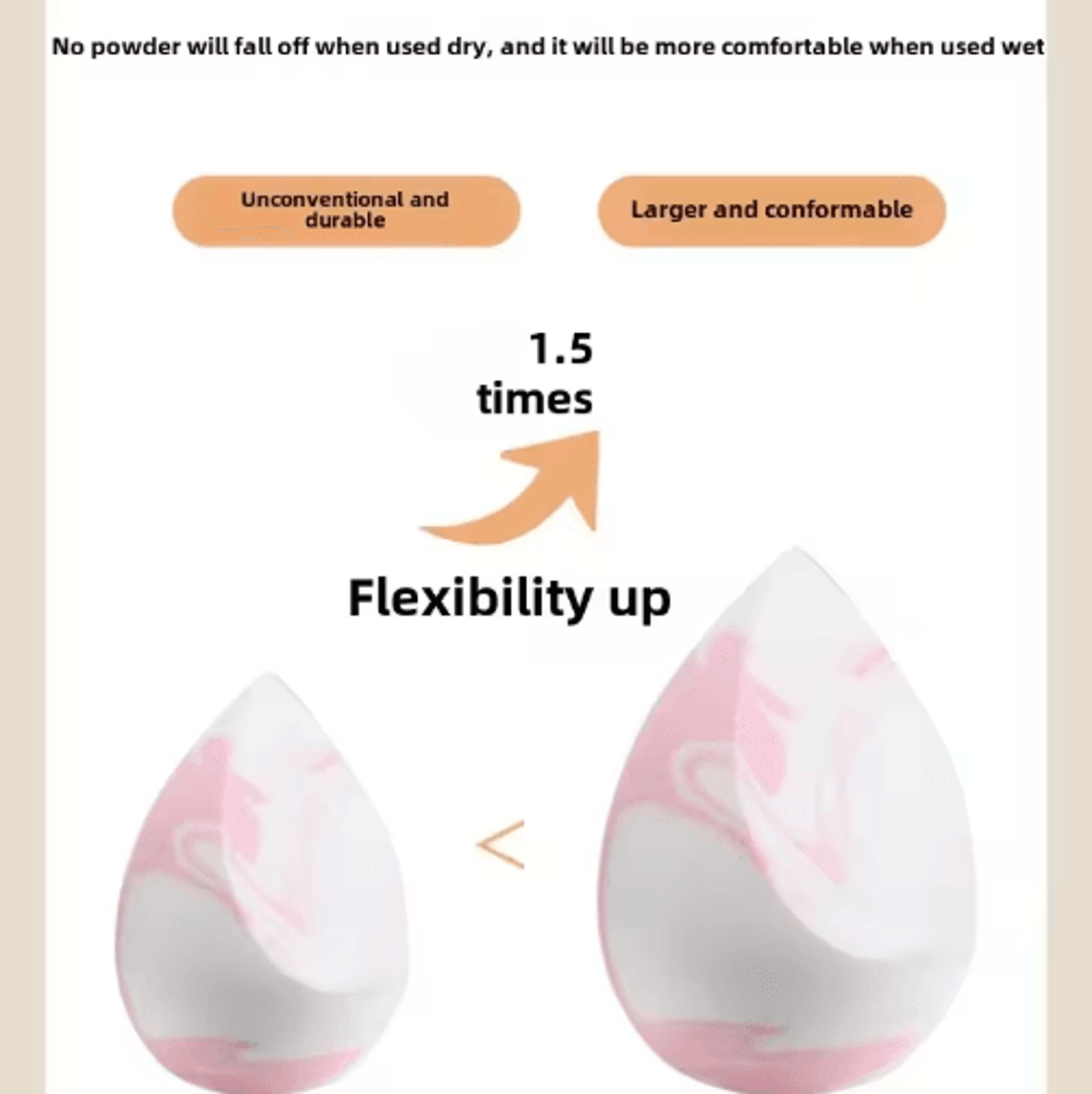 soft dual-use makeup sponge for flawless blending & smooth finish