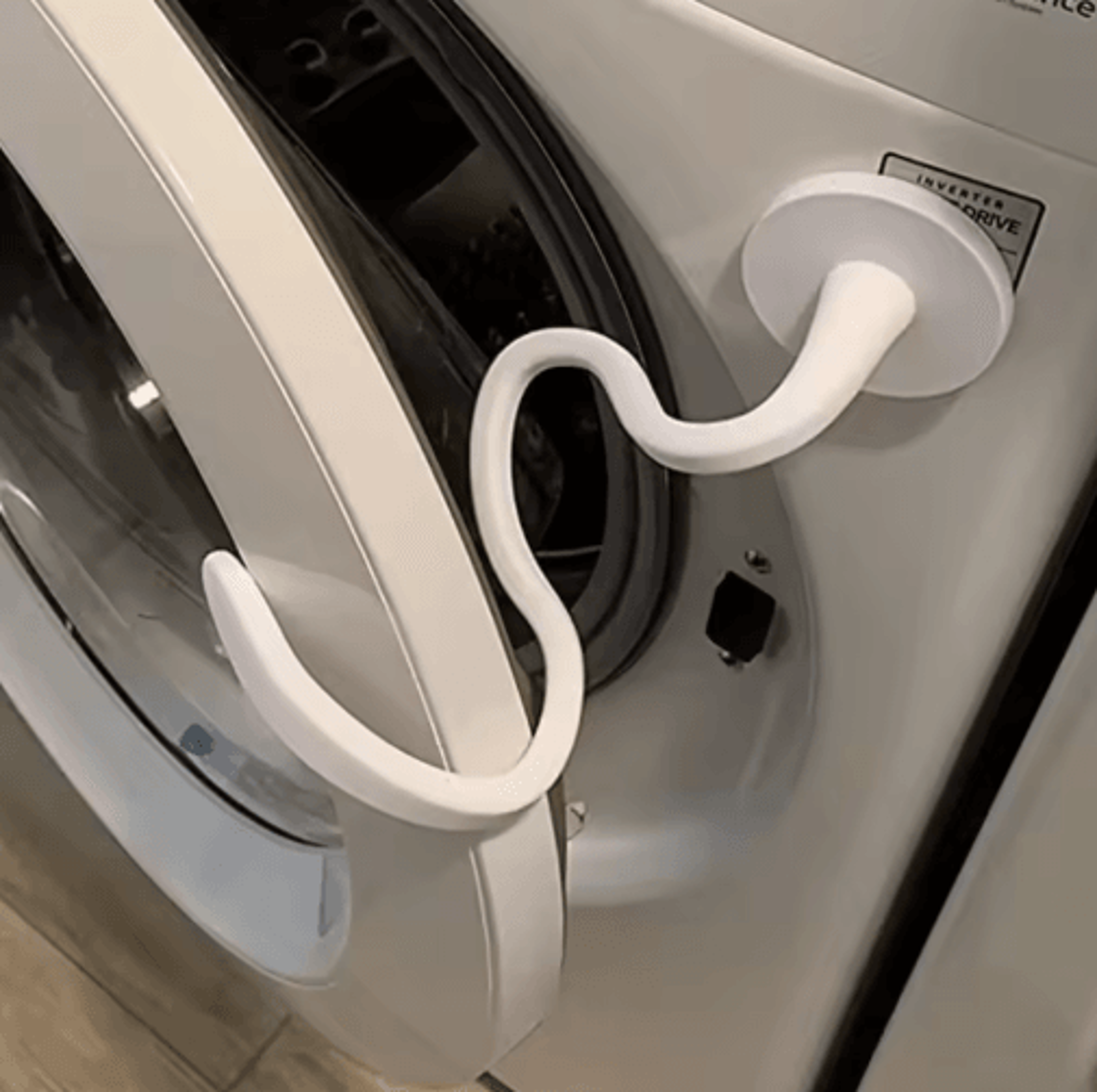 magnetic washer door prop for front load machines with flexible fit