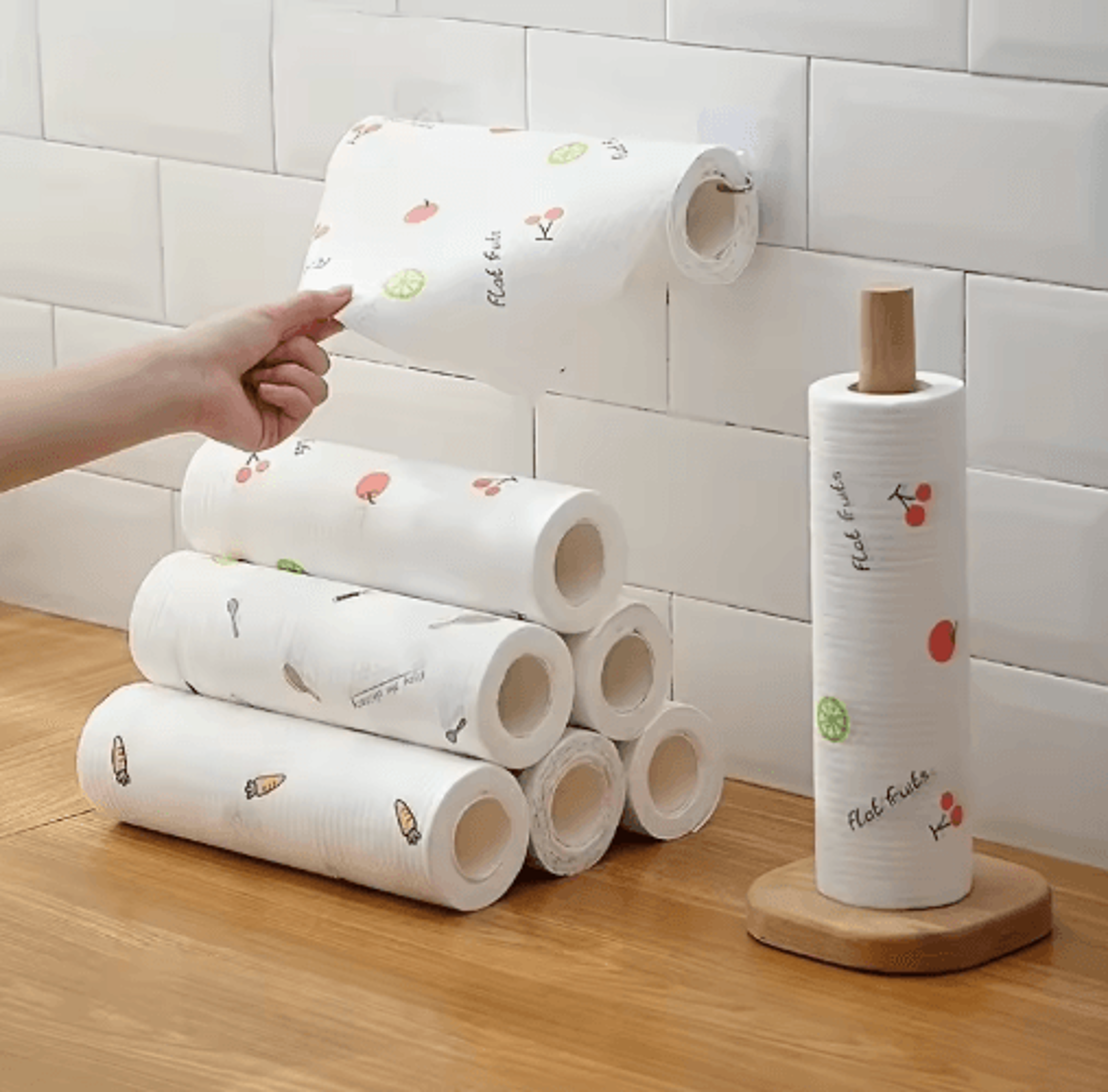 50-sheet reusable dishwashing cloth roll for strong, grease-free cleaning