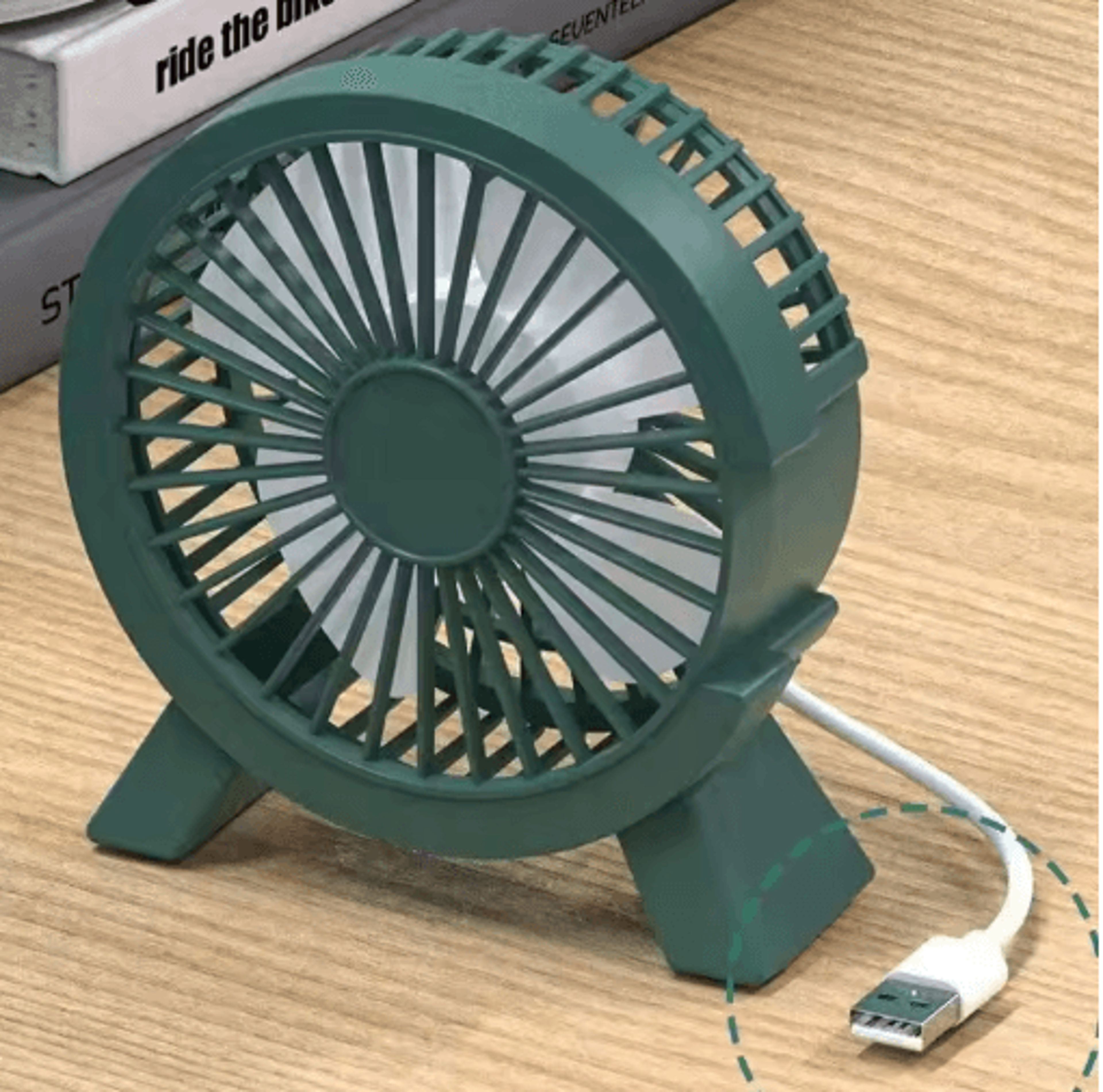 ultra-quiet desk fan – compact plug-in bedside & office cooling fan