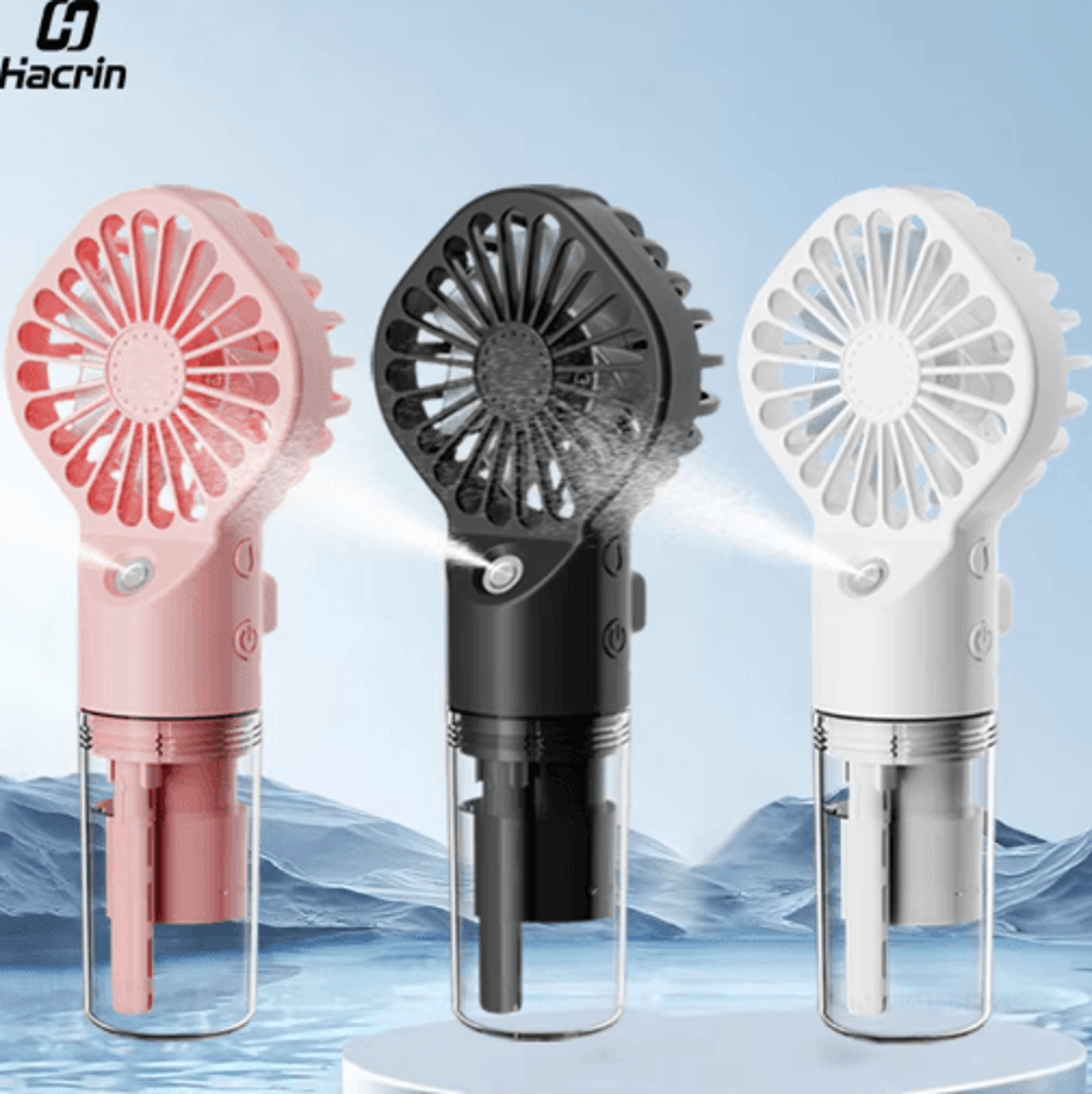 portable mist handheld fan – usb rechargeable mini spray fan with humidifier