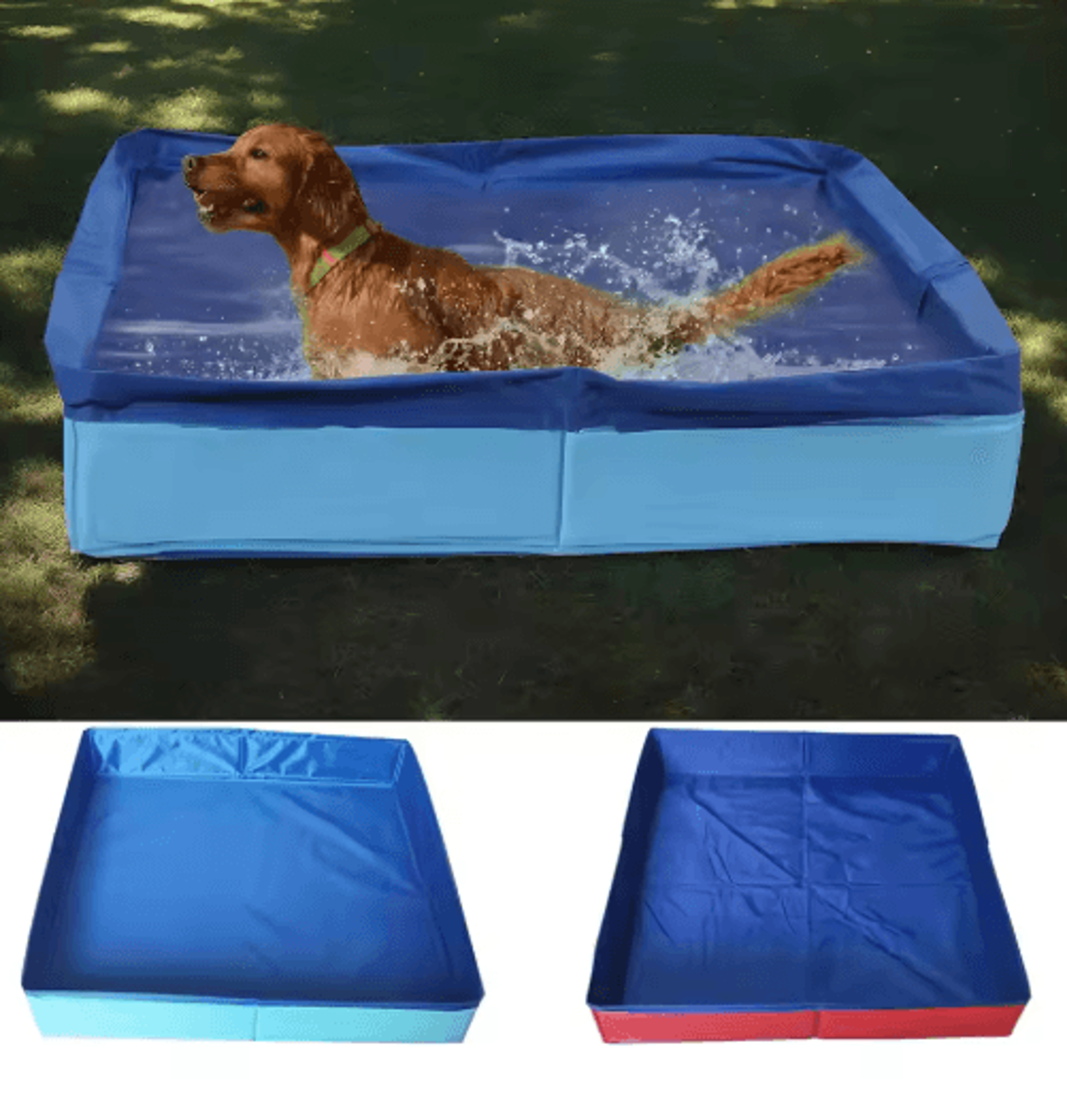 foldable dog kiddie pool – non-inflatable pet bathing tub for dogs & cats