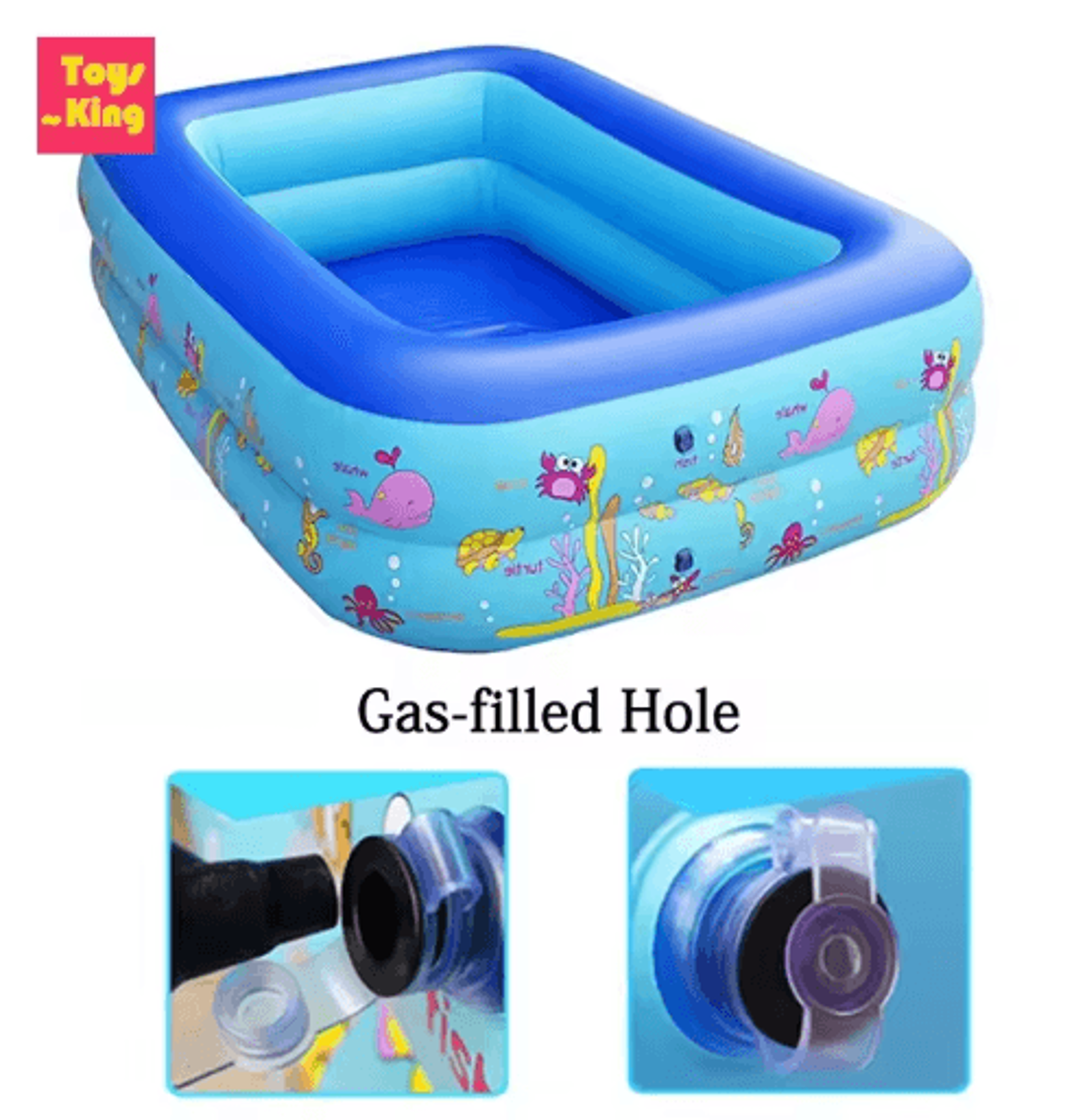 large inflatable family pool – rectangular kids outdoor pool for summer fun