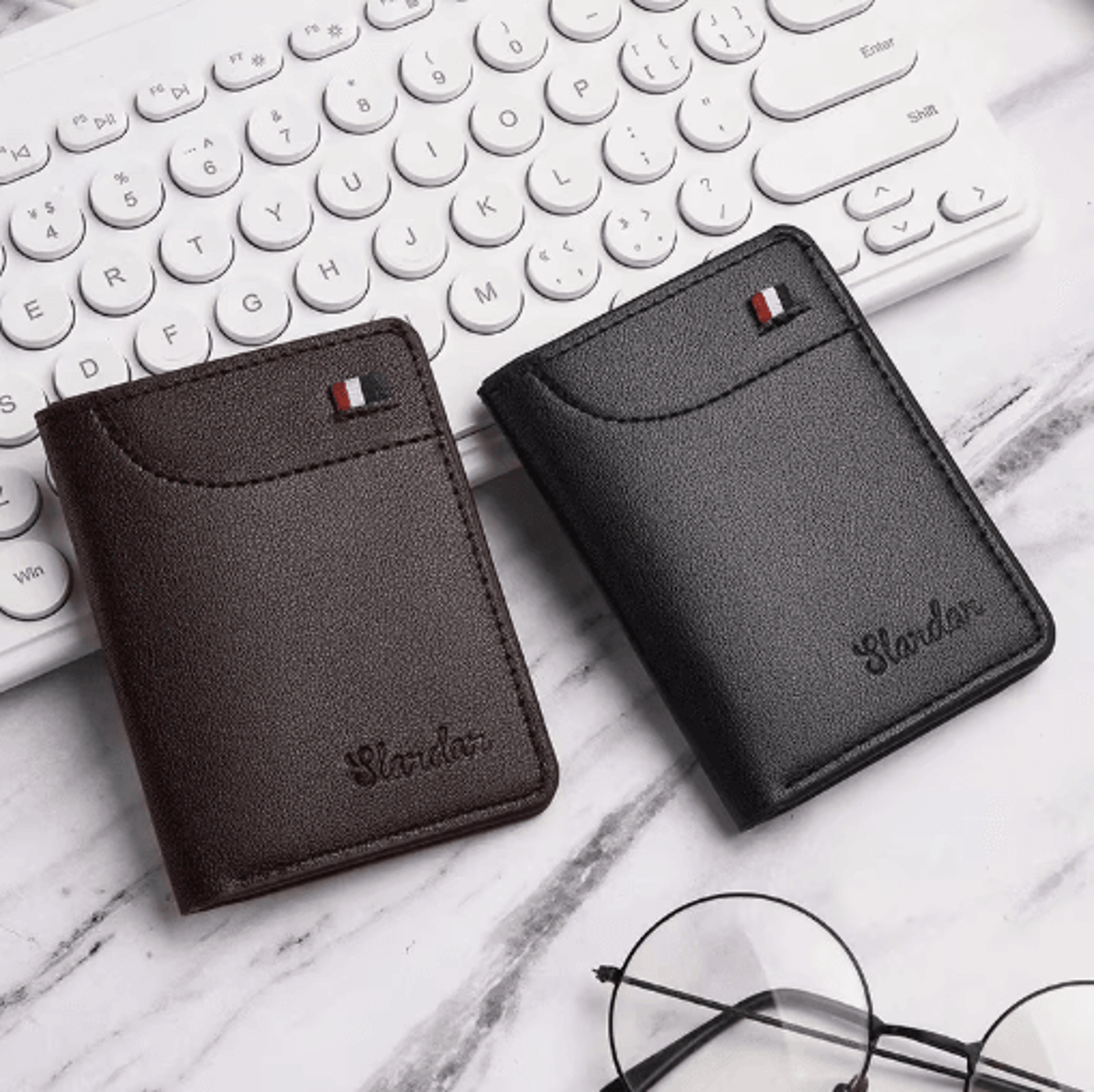 mens ultra thin minimalist wallet slim vertical soft leather card holder